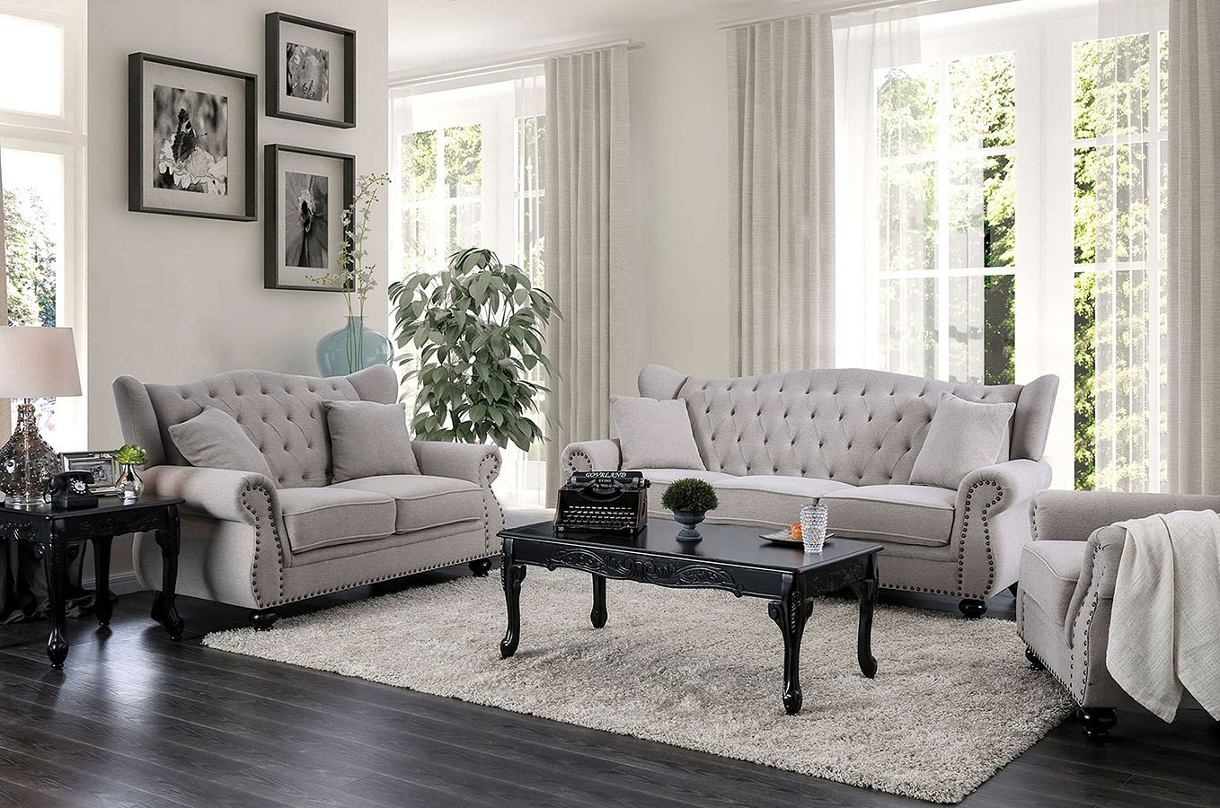 light gray living room set