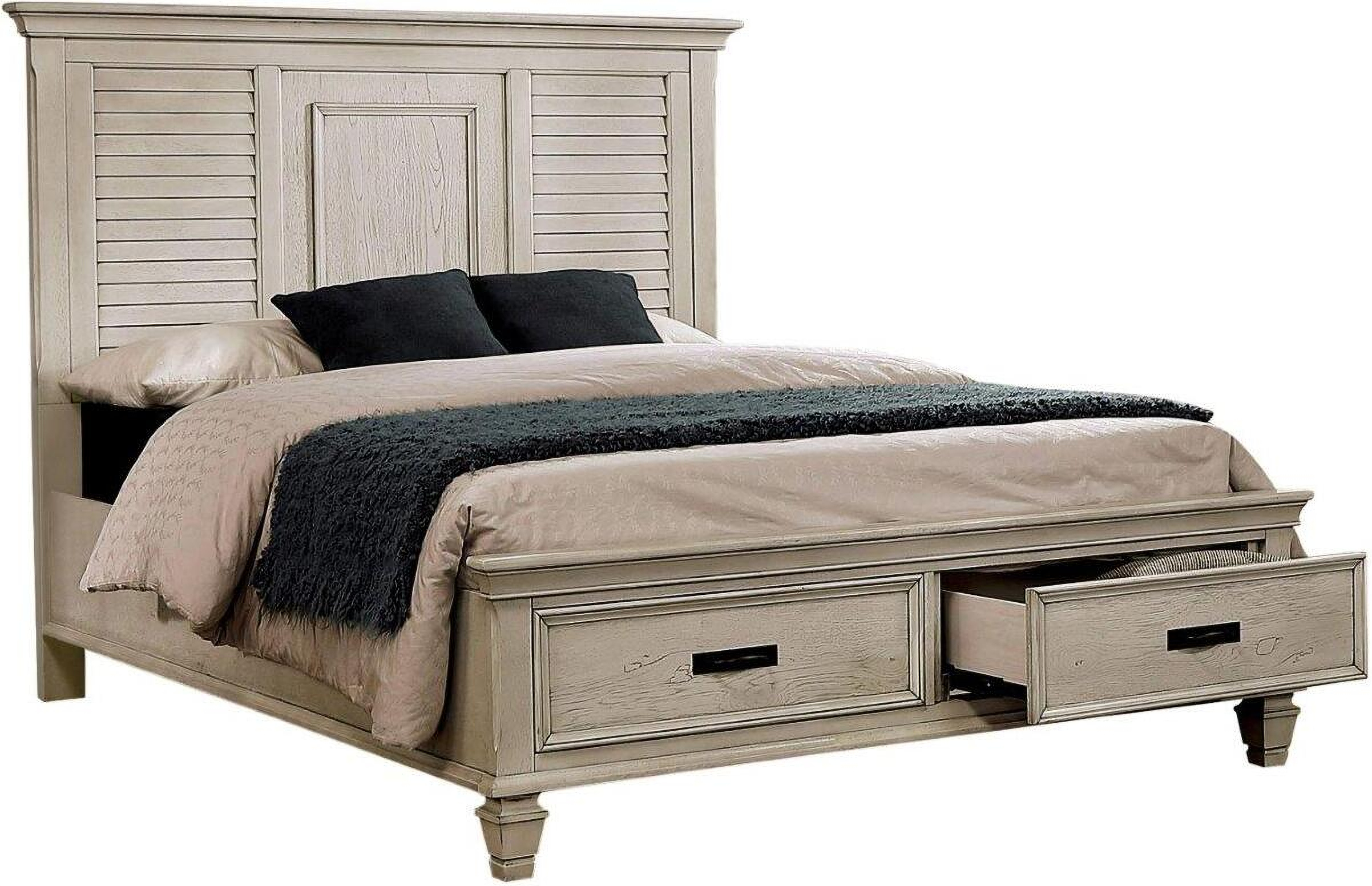 Franco Antique White Panel Storage Bedroom Set 1StopBedrooms.