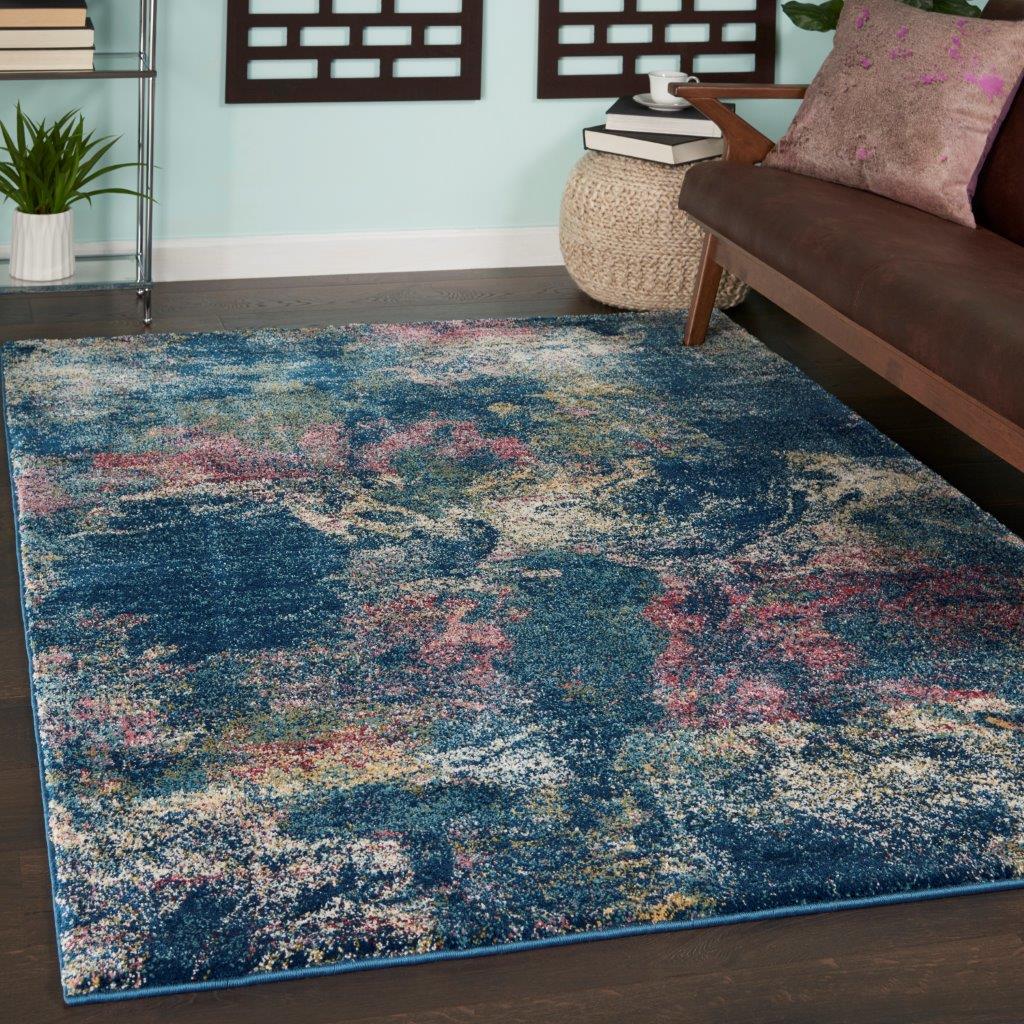 Fusion Blue Multi Colored 5 X 7 Area Rug - 1StopBedrooms.