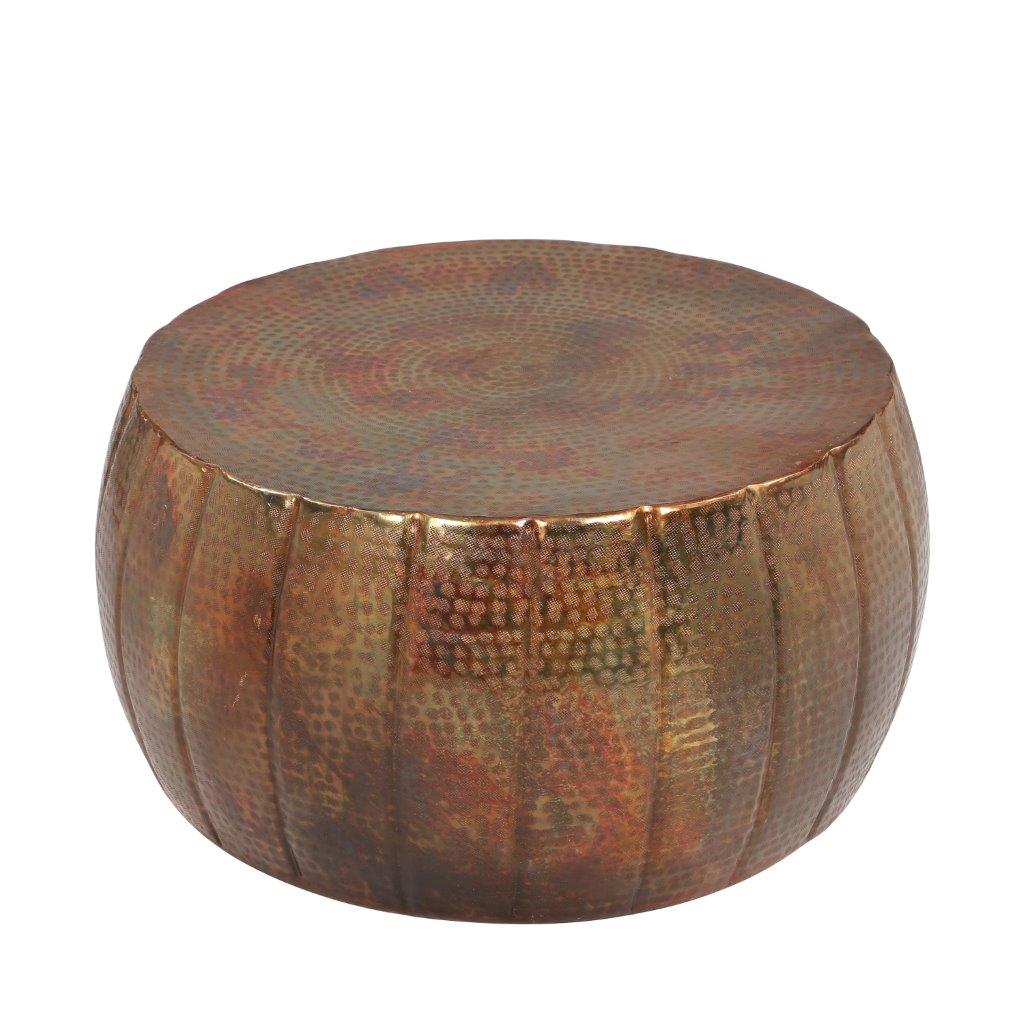 Gema Hammered Copper Drum Cocktail Table - 1StopBedrooms.