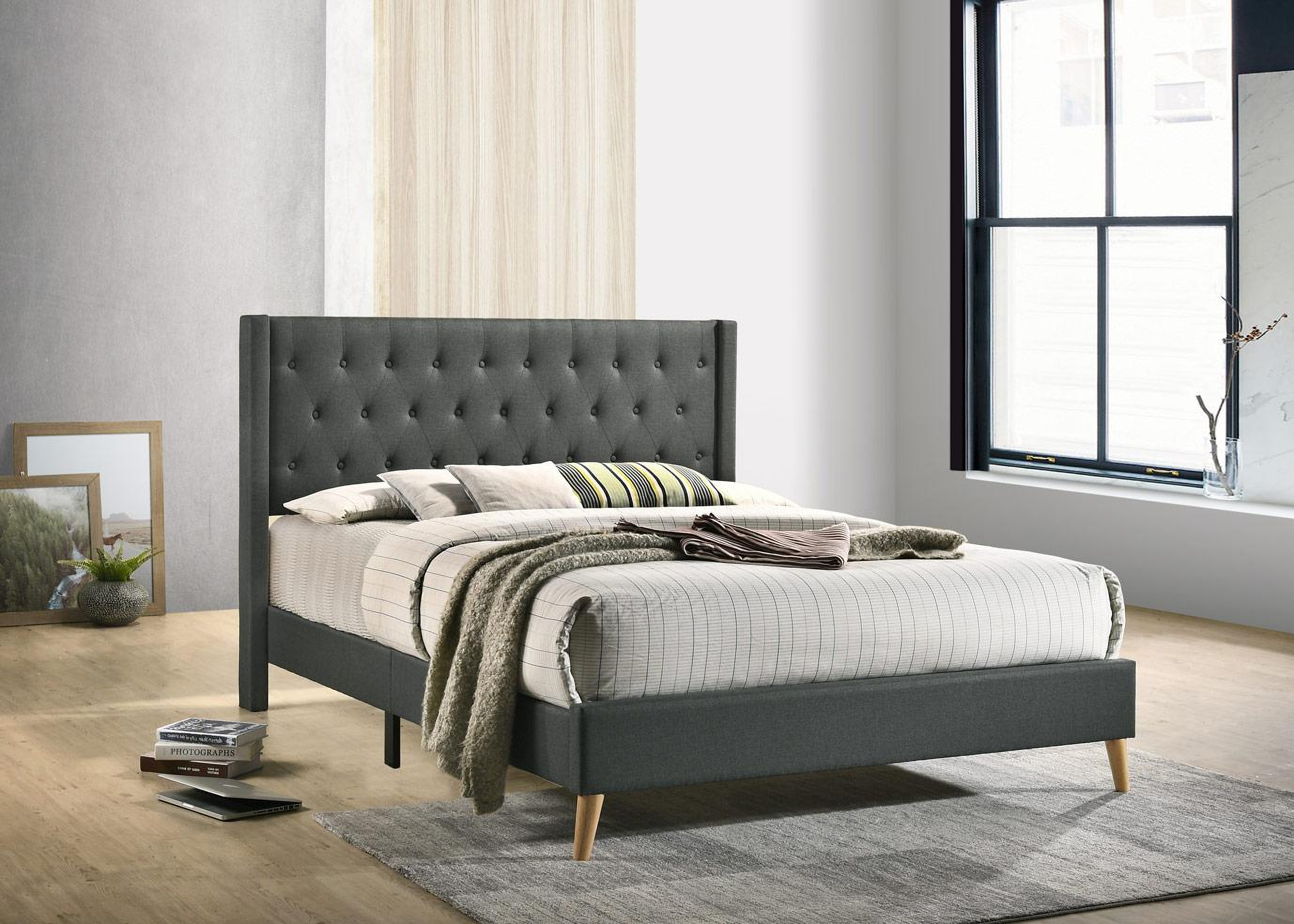 Glory Furniture Bergen G1622-FB-UP Full Bed, Gray - 1StopBedrooms.