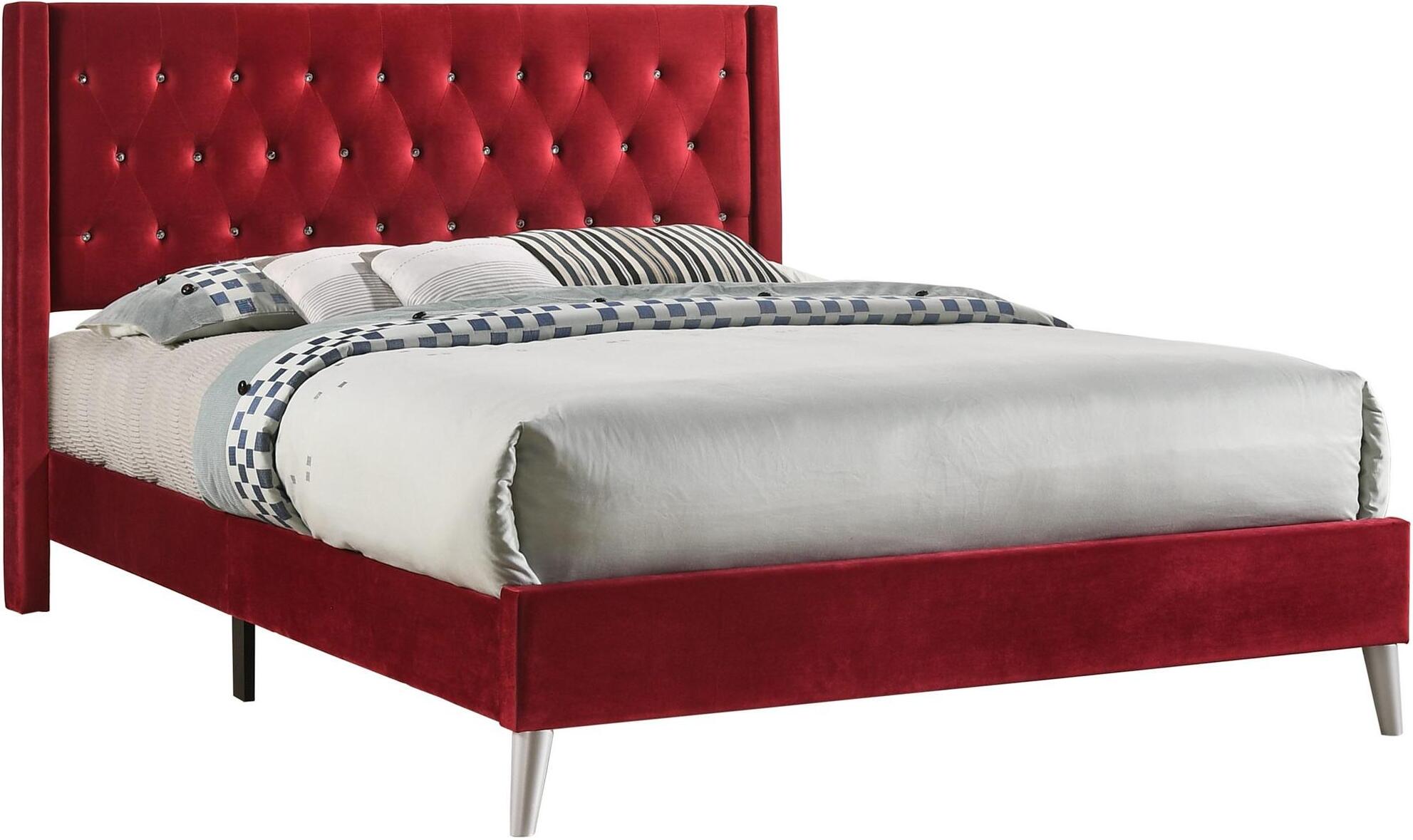 Glory Furniture Bergen G1628-FB-UP Full Bed, Burgundy - 1StopBedrooms.