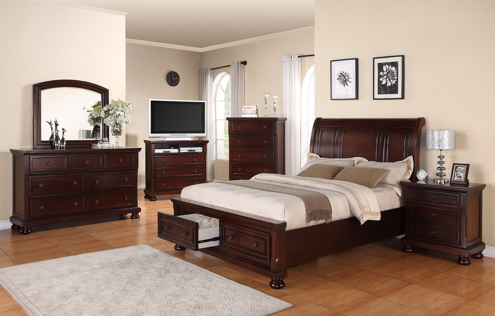 Glory Furniture G7010 Bedroom Set in Cherry - 1StopBedrooms.