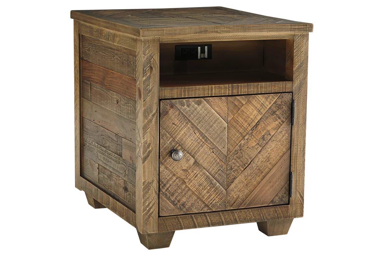 Grindleburg Grayish Brown Rectangular End Table 1StopBedrooms.