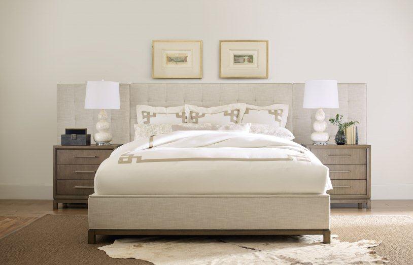 Highline Greige Upholstered King Wall Panel Bed By Rachael ...
