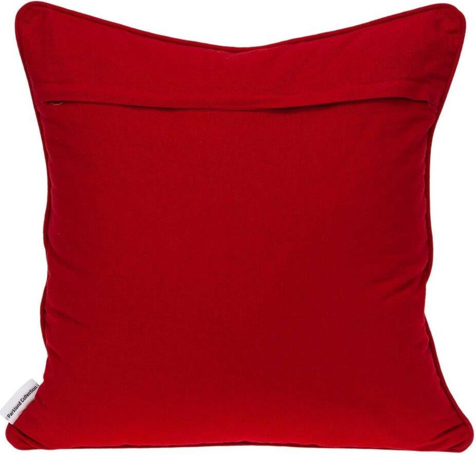 Homeroots Transitional Red And White Pillow Cover With Down Insert ...