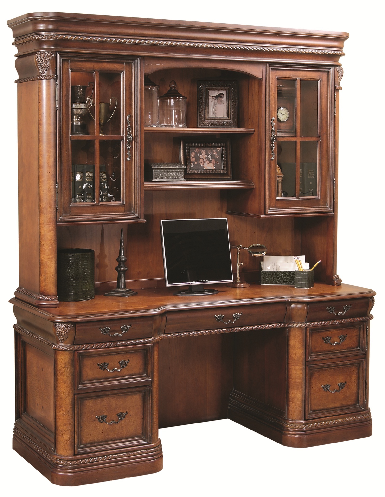 Aspenhome Napa Home Office Executive Desk Set in Cherry ...