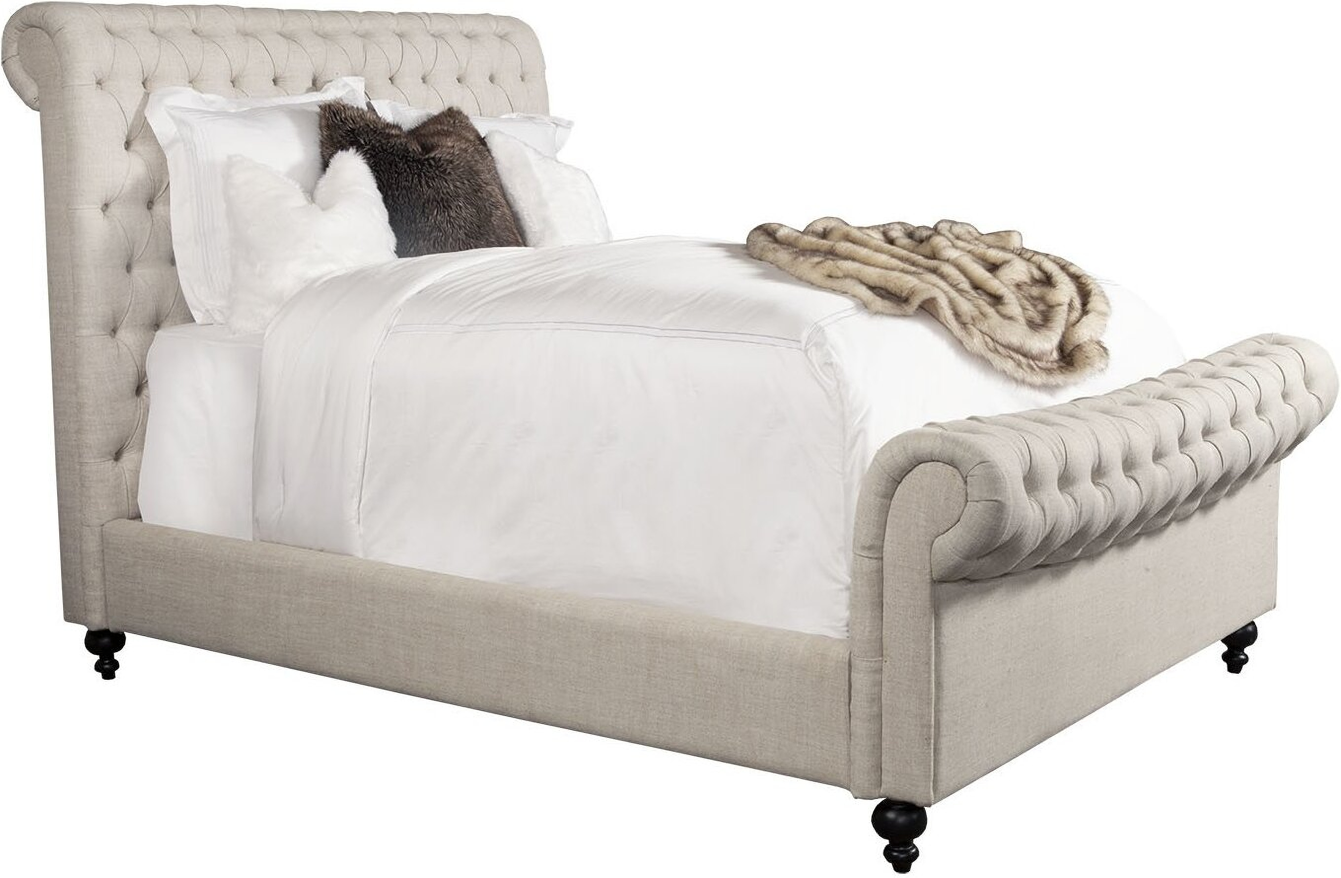Jackie Crepe Cal King Upholstered Sleigh Bed 1StopBedrooms.