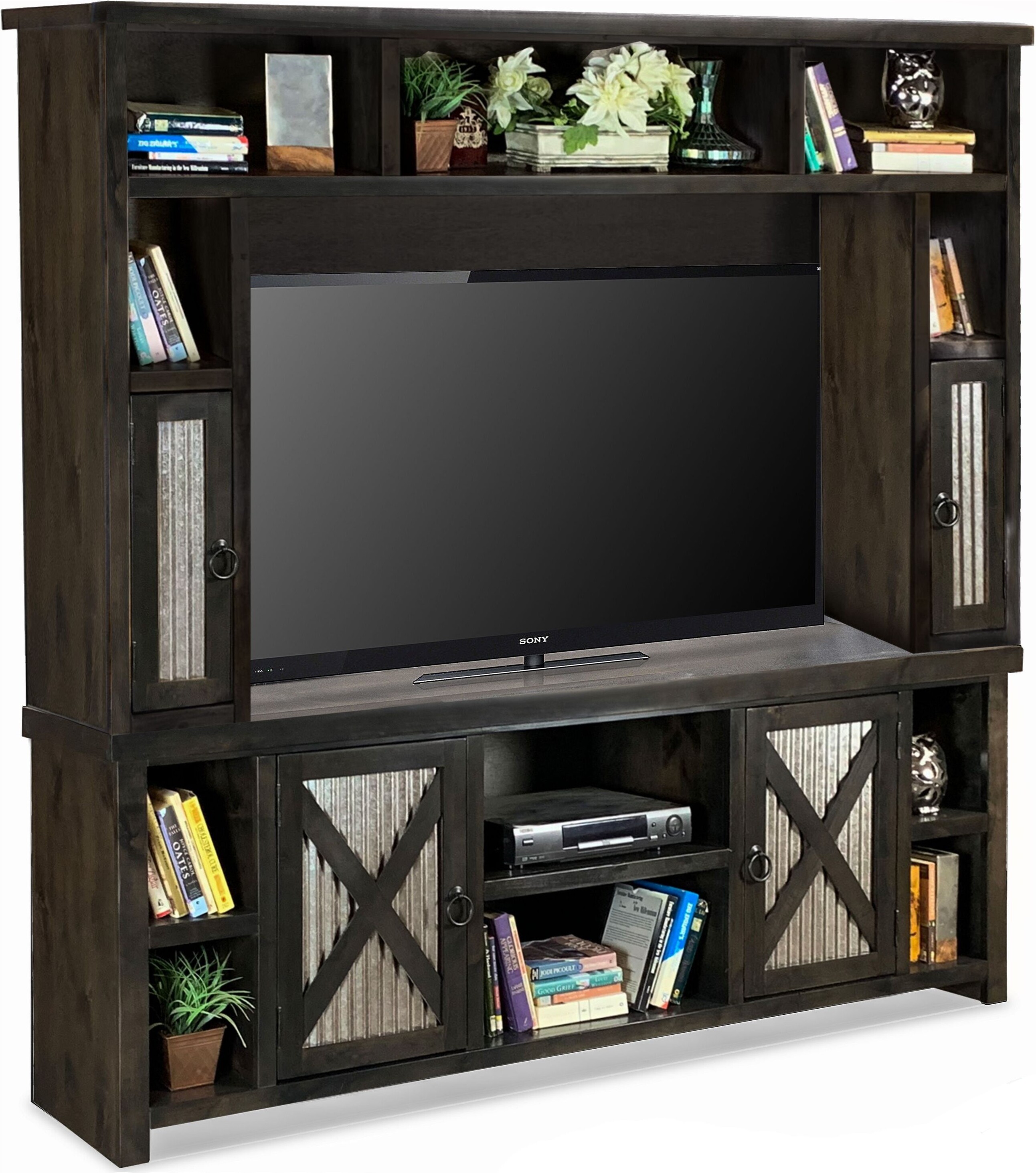 Jackson Hole Java 85 Inch Tv Console With Hutch 1stopbedrooms