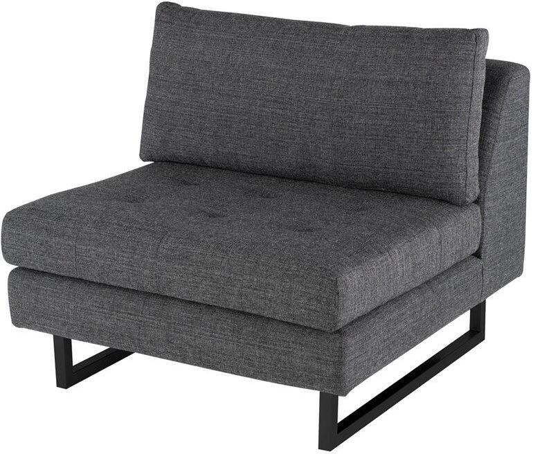Janis Dark Grey Tweed Fabric Seat Armless Sofa Hgsc544 1stopbedrooms
