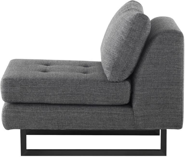 Janis Dark Grey Tweed Fabric Seat Armless Sofa Hgsc554 1stopbedrooms