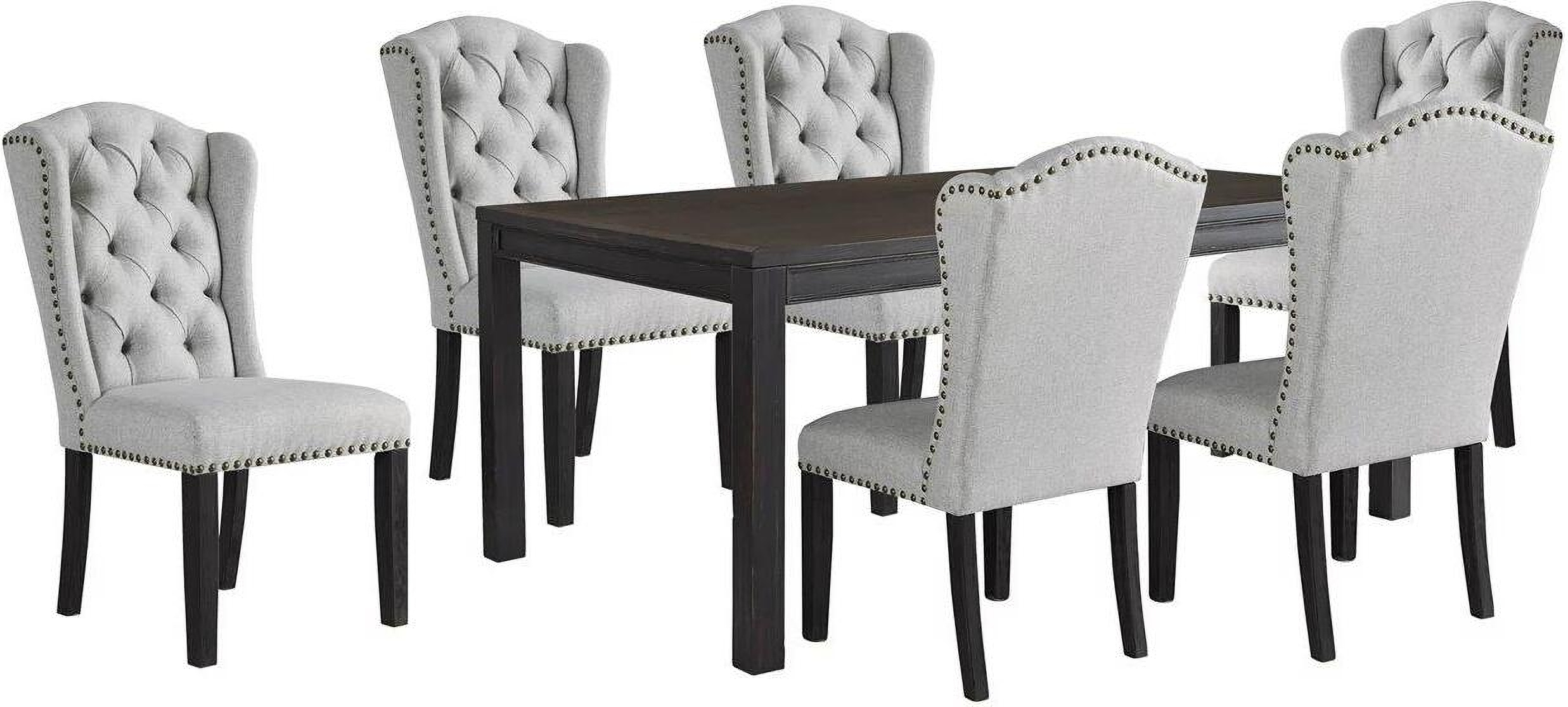 black rectangular dining room table