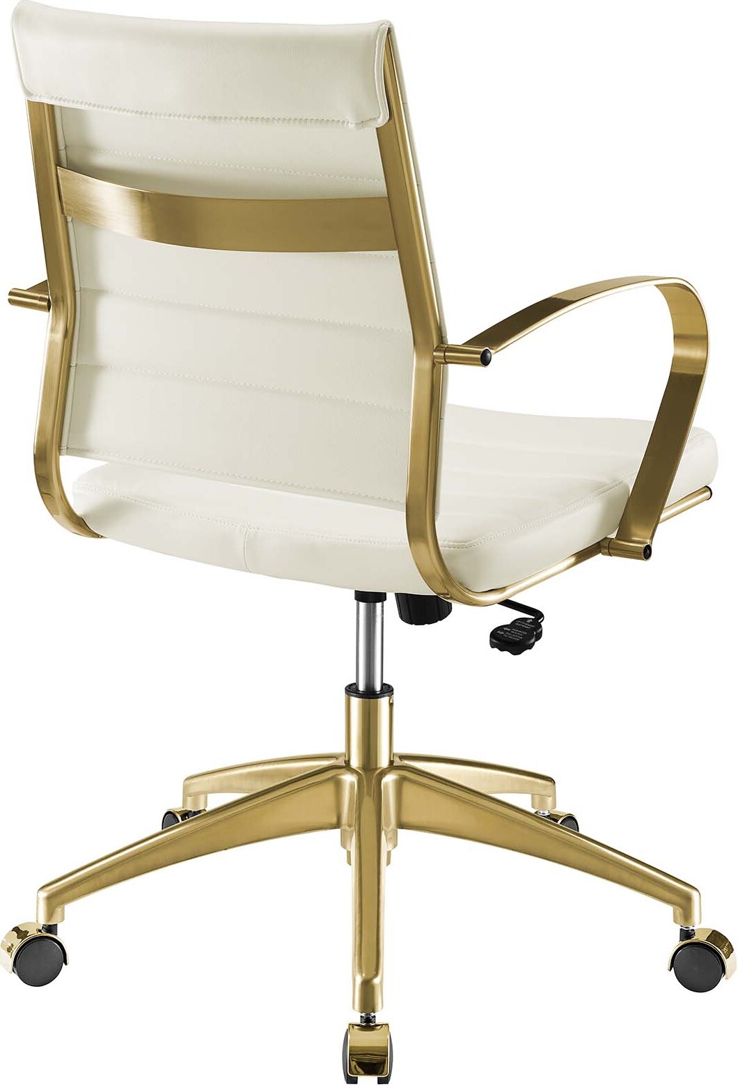 Jive Gold And White Gold Stainless Steel Midback Office Chair Eei 3418 Gld Whi 1stopbedrooms