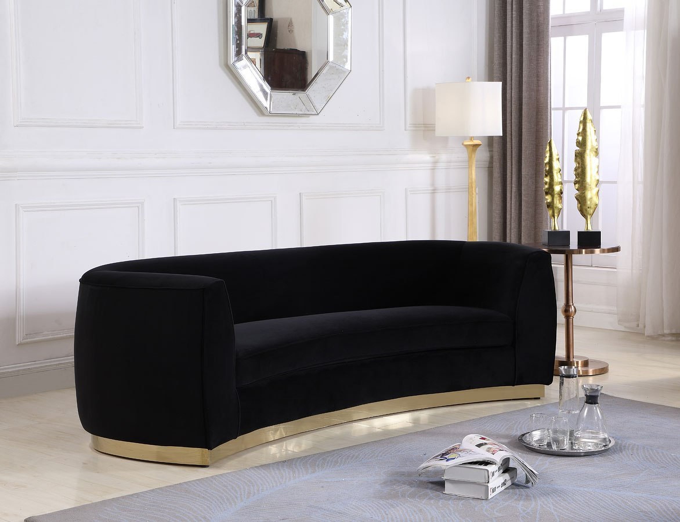 Julian Living Room Set Black Gold 1stopbedrooms