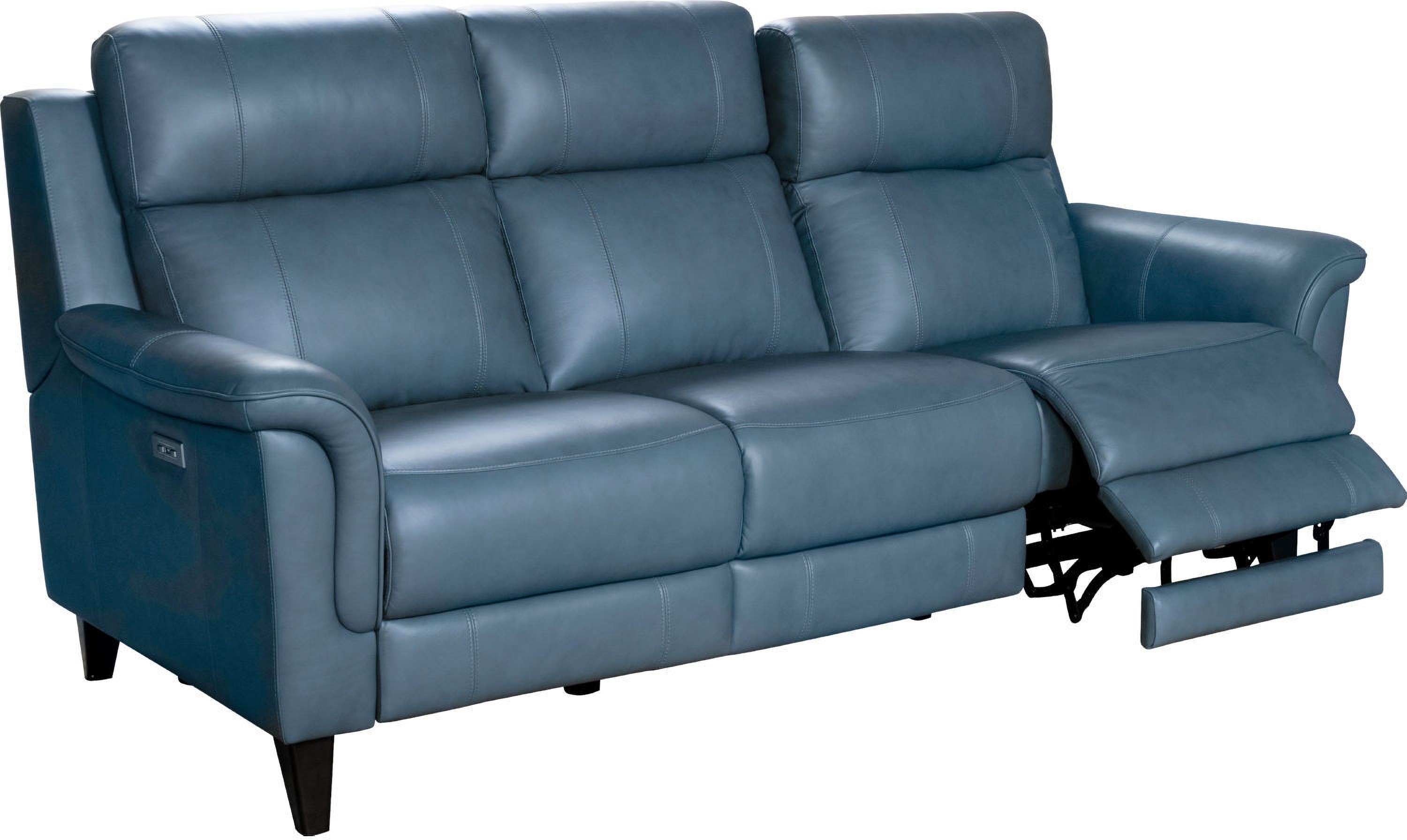 Kester Power Reclining Sofa In Masen Bluegray Leather 1stopbedrooms