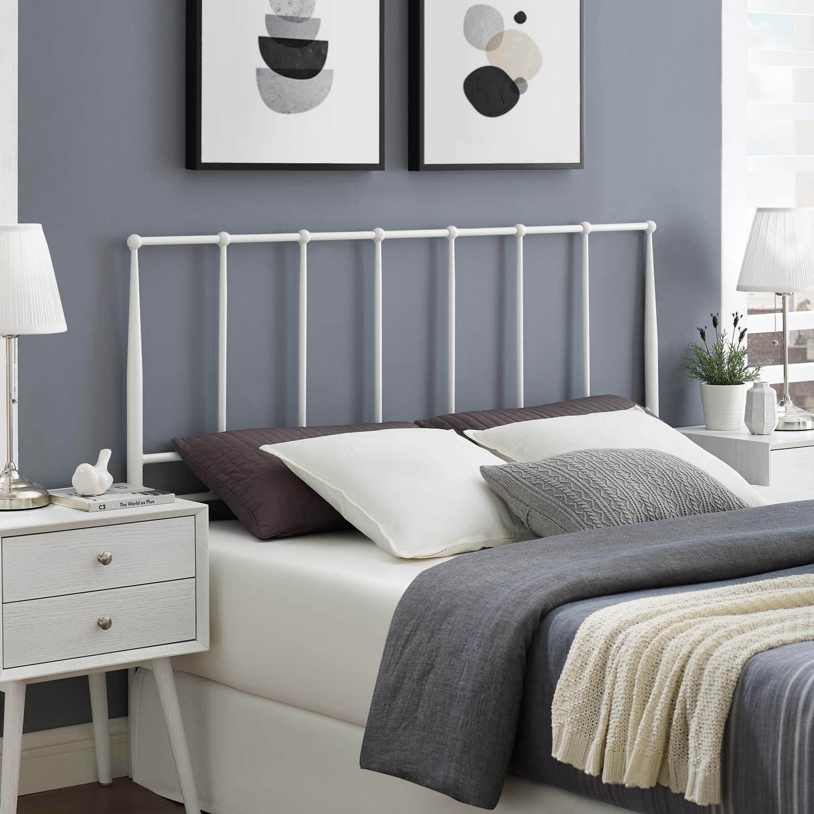 Kiana White King Metal Stainless Steel Headboard MOD-6106