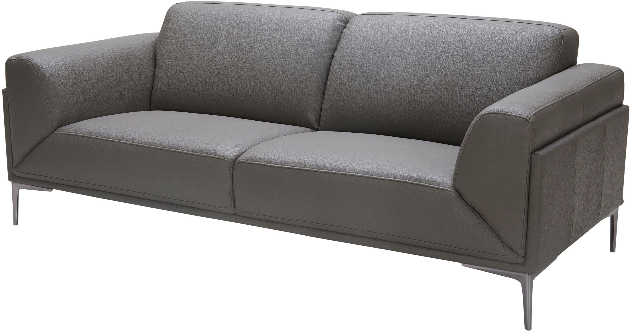 King Gray Leather Sofa