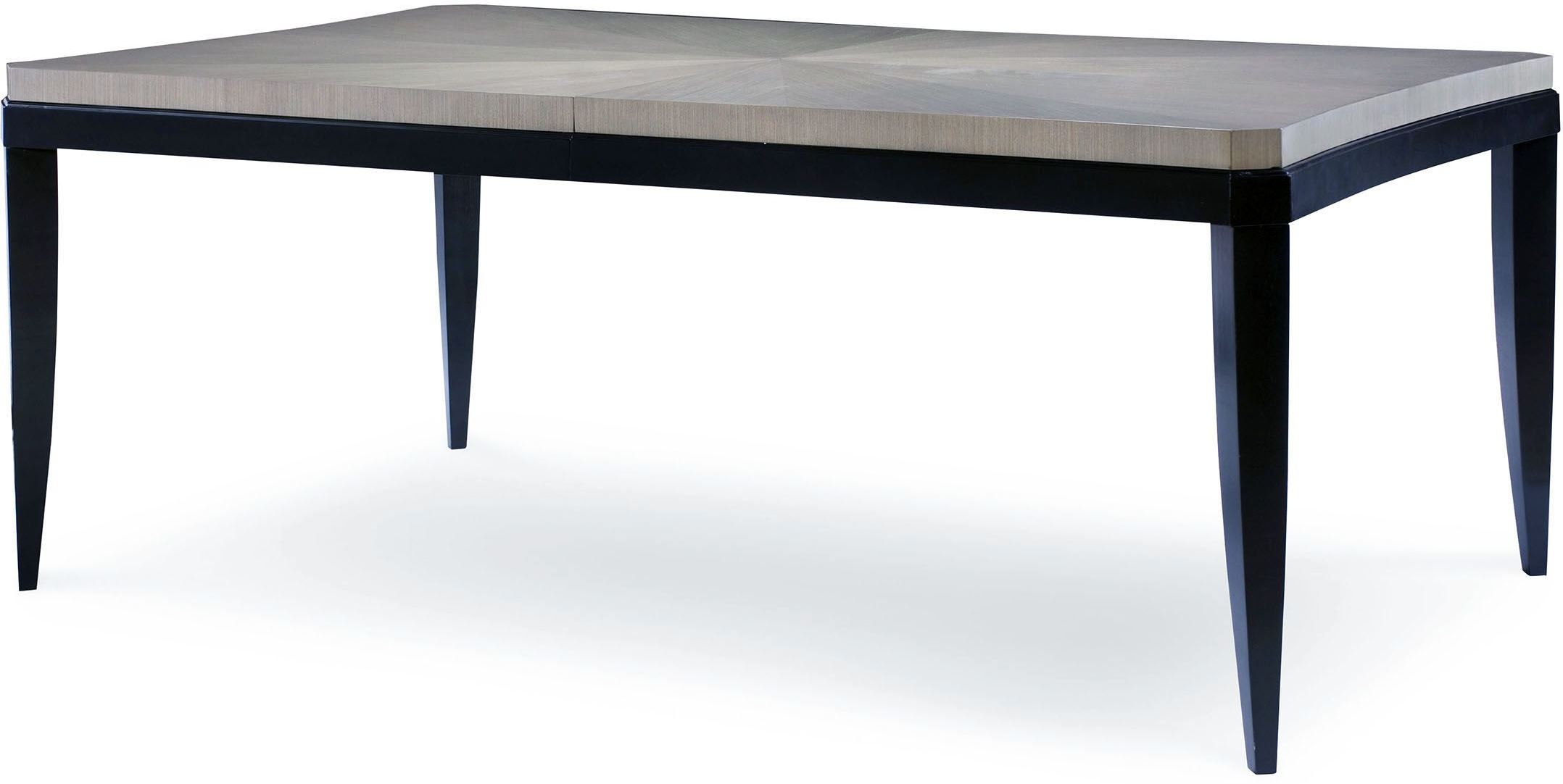 Symphony Platinum Black Tie Extendable Rectangular Dining Room Set