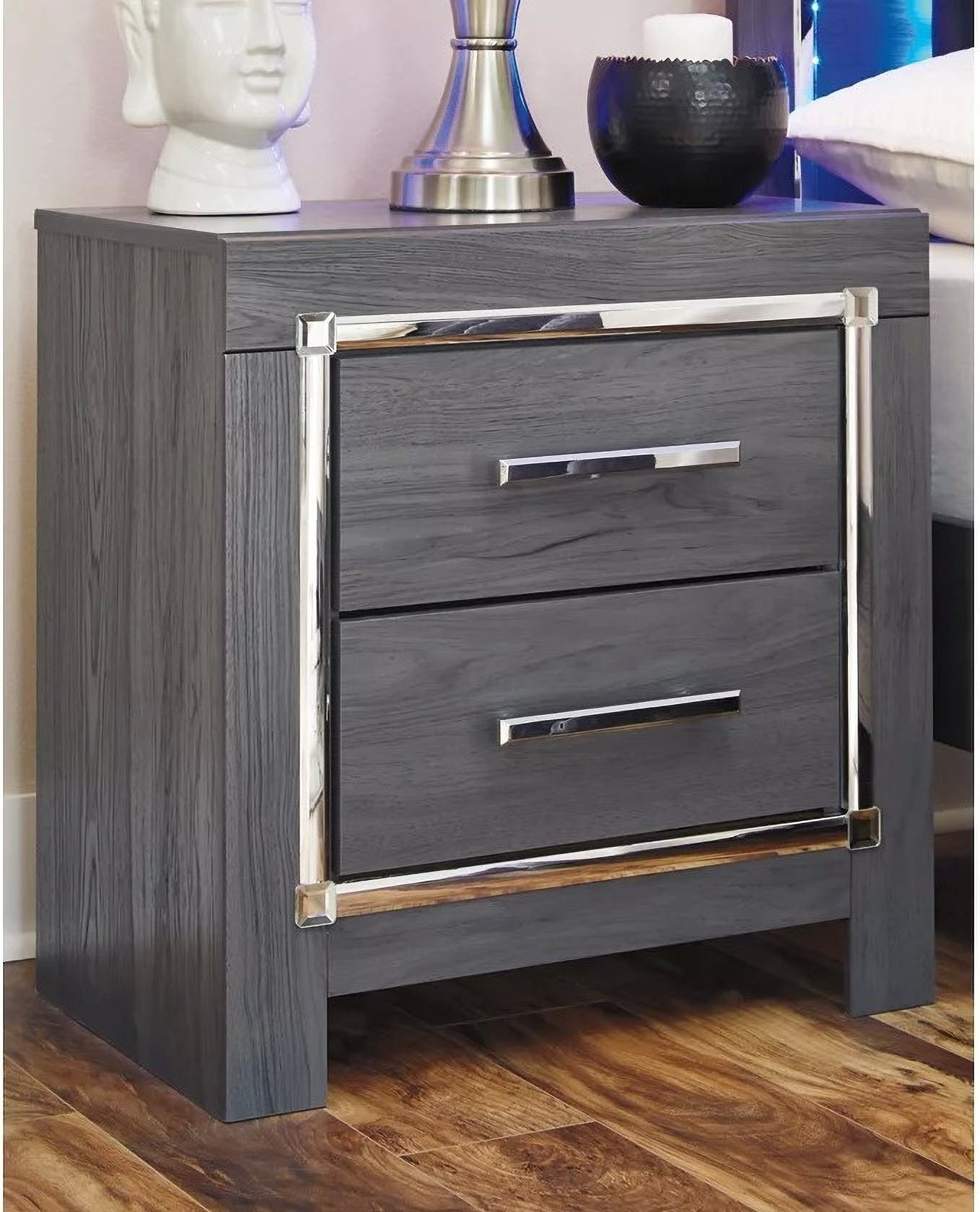 Lodanna Gray Two Drawer Nightstand 1stopbedrooms