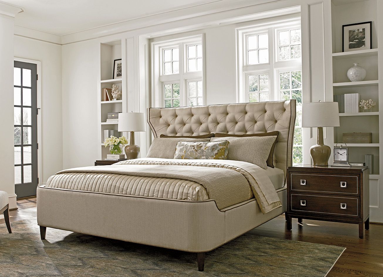 Macarthur Park Mulholland Cream Upholstered Platform Bedroom Set 1stopbedrooms