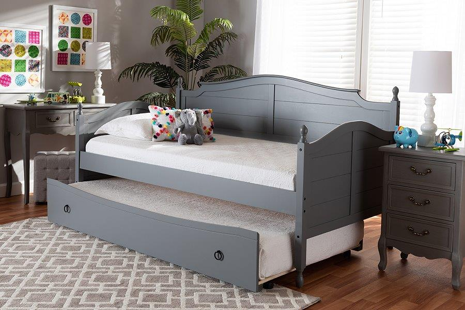Mara Cottage Farmhouse Grey Finished Wood Twin Size Daybed ...