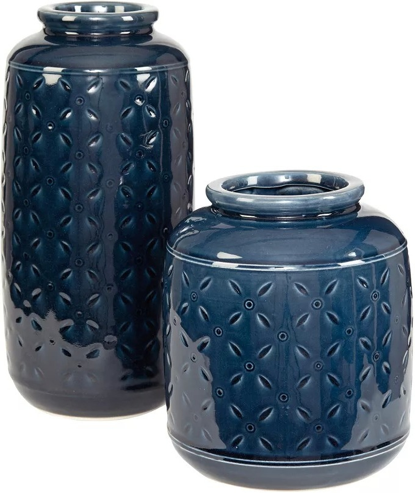 Marenda Navy Blue Vase Set of 2 1StopBedrooms.
