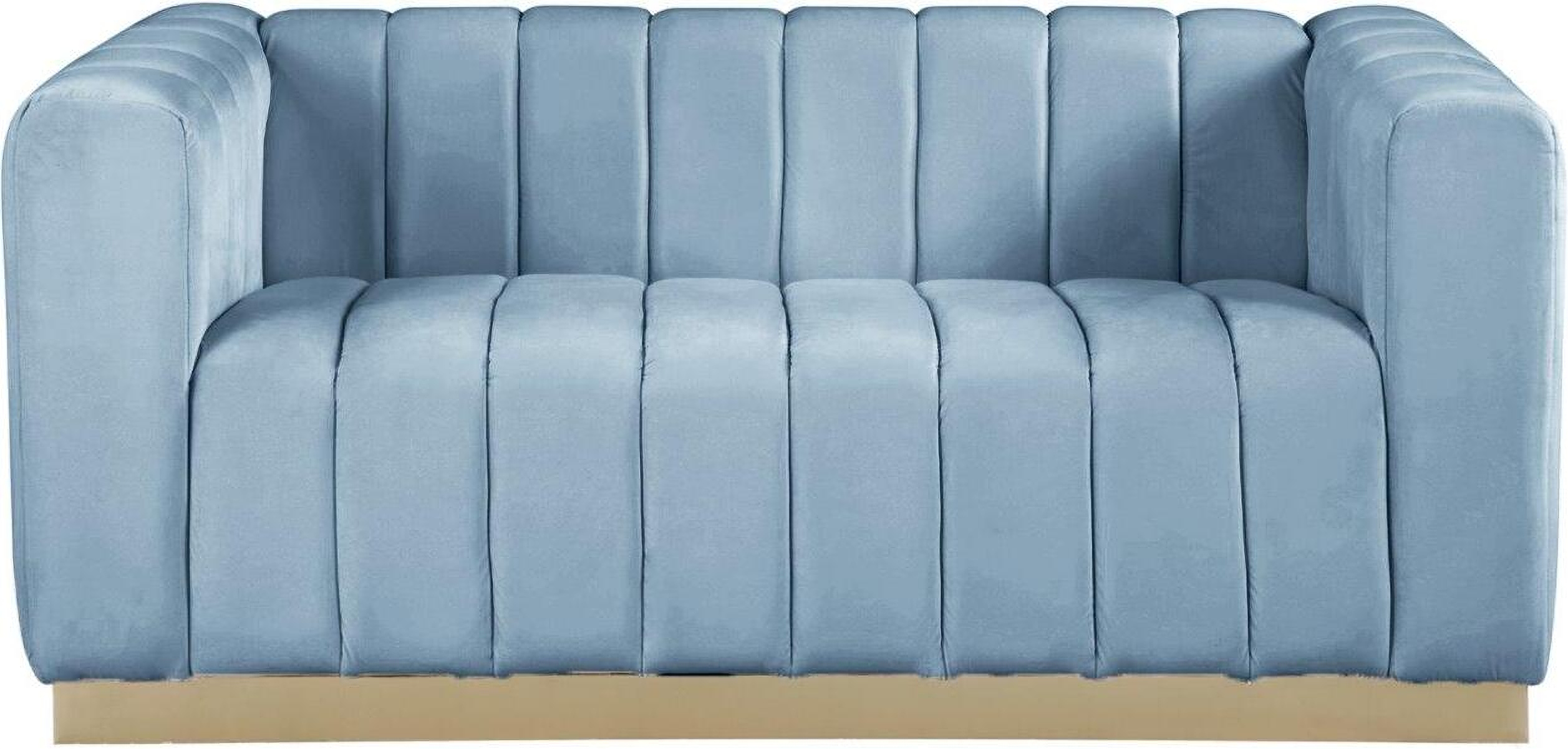 Marlon Sky Blue Velvet Loveseat 1stopbedrooms