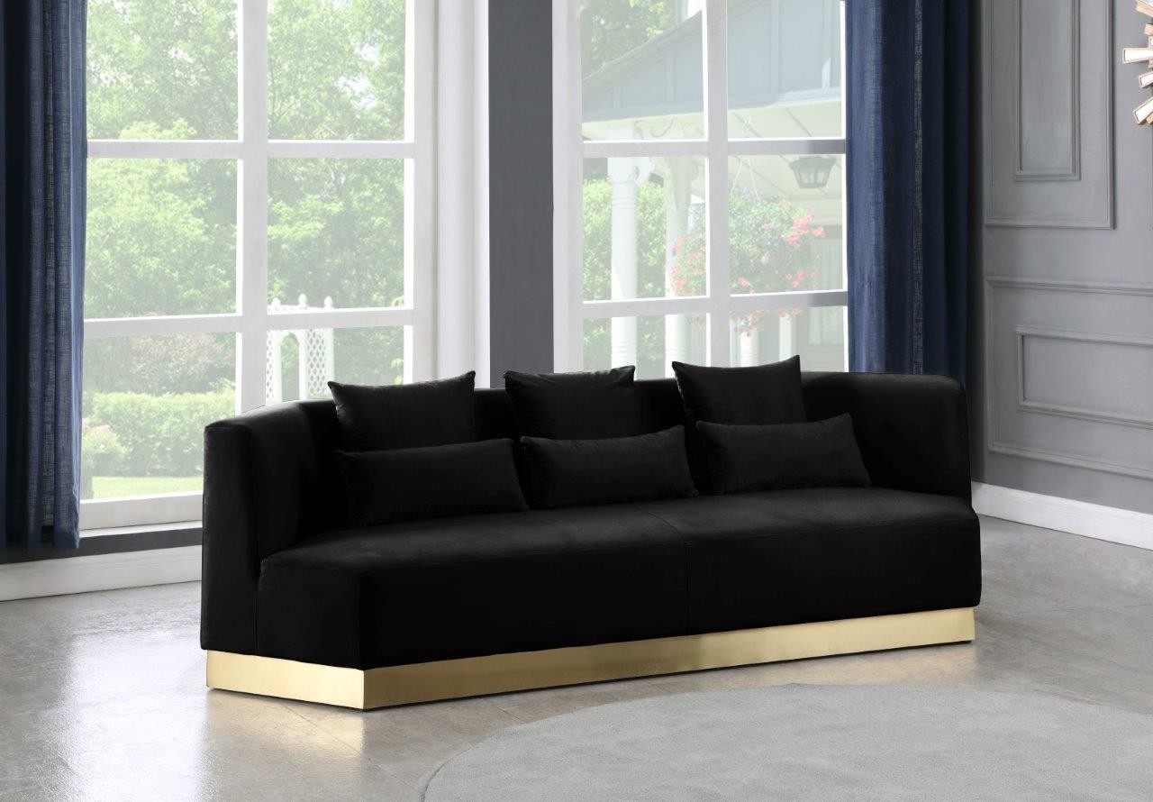 Marquis Black Velvet Sofa - 1StopBedrooms.