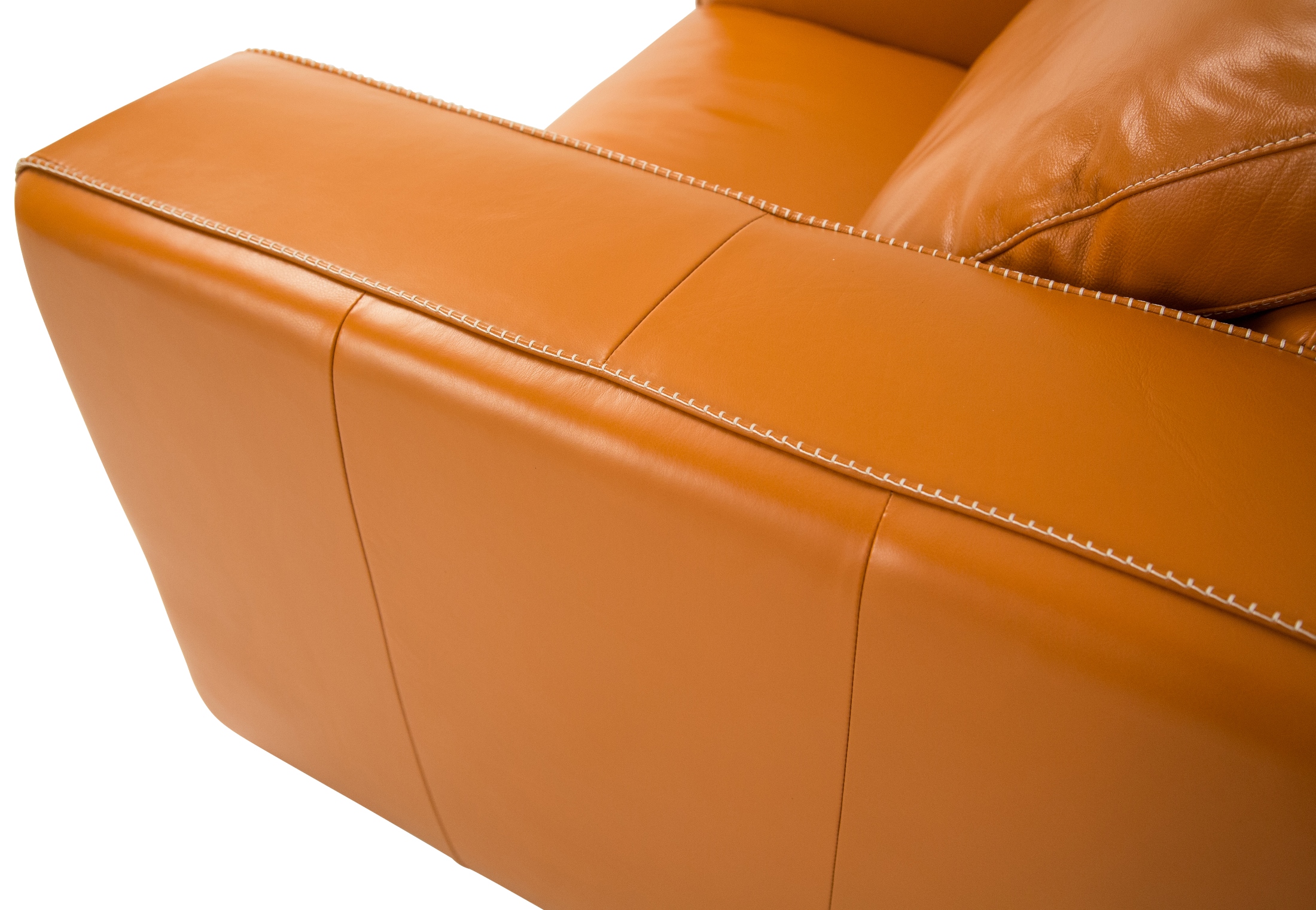 Mia Bella Tangerine Leather Standard Sofa