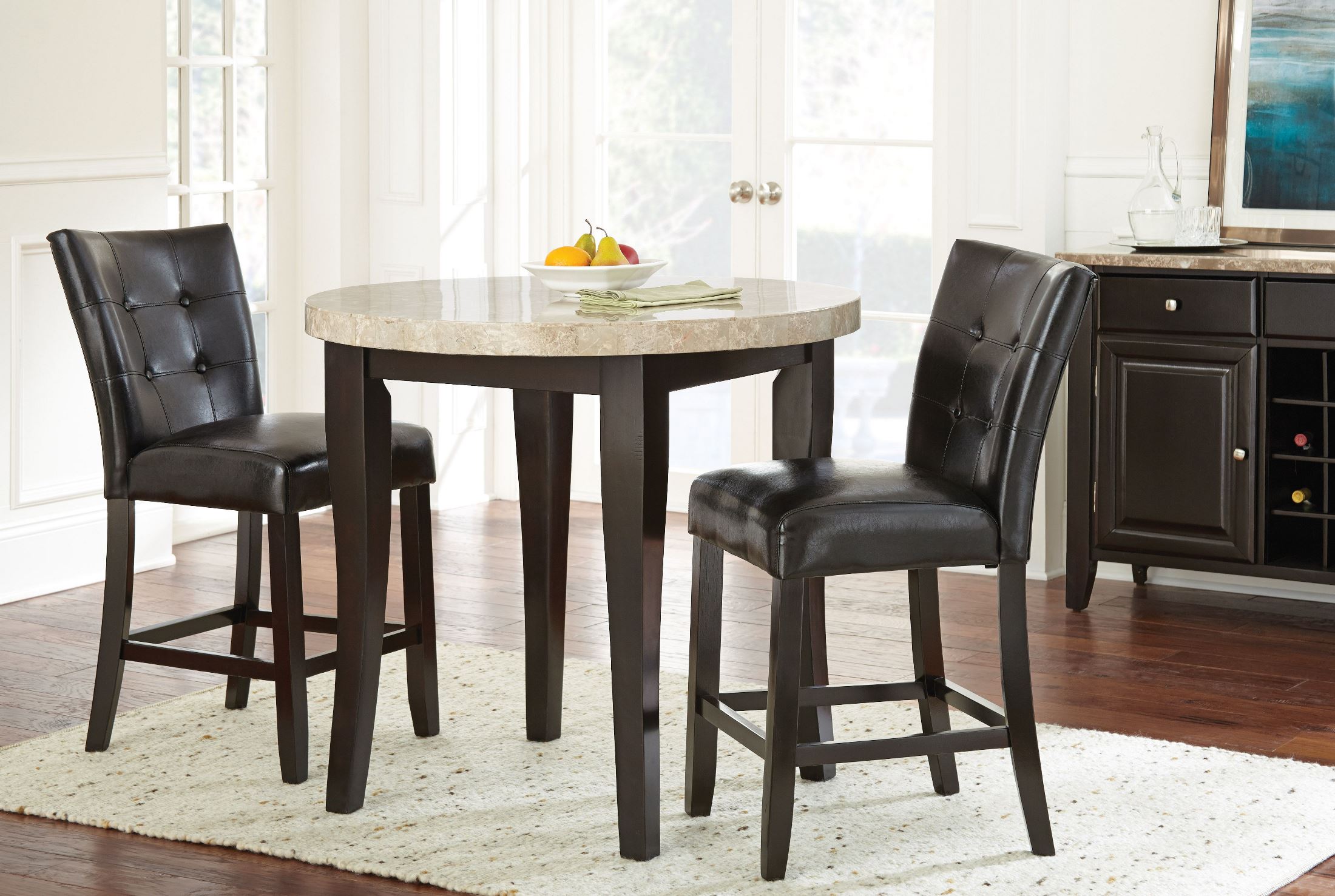 Monarch Cordovan Dark Cherry Round Counter Height Dining Table 1stopbedrooms