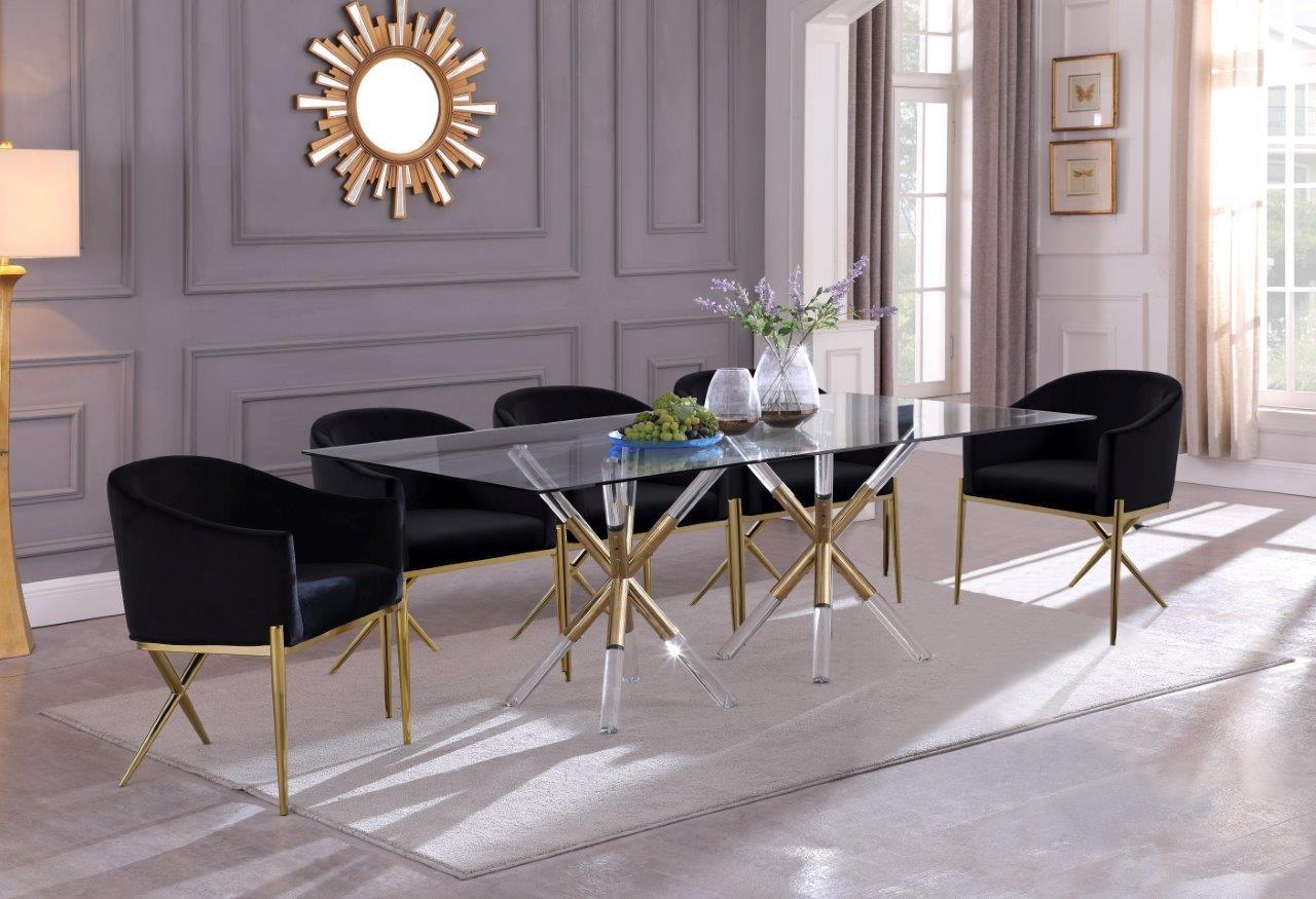 Mercury Acrylic Gold Dining Table, Mercury Dining Room