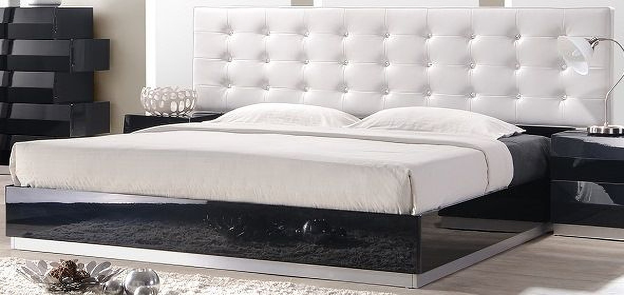 Milan Black Lacquer Platform Bedroom Set 1stopbedrooms