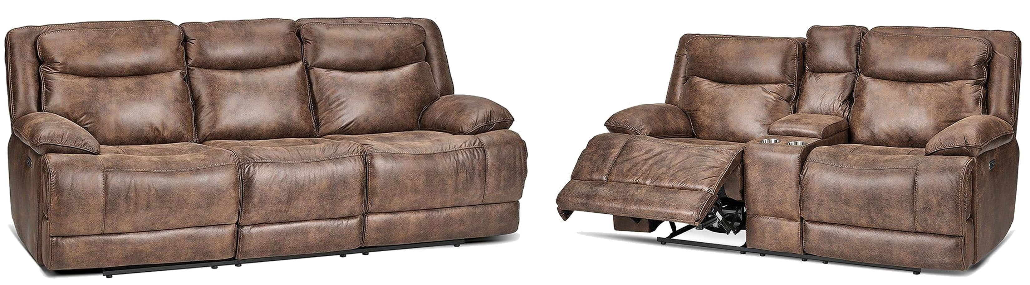Nissan Light Brown Power Reclining Living Room Set With Power