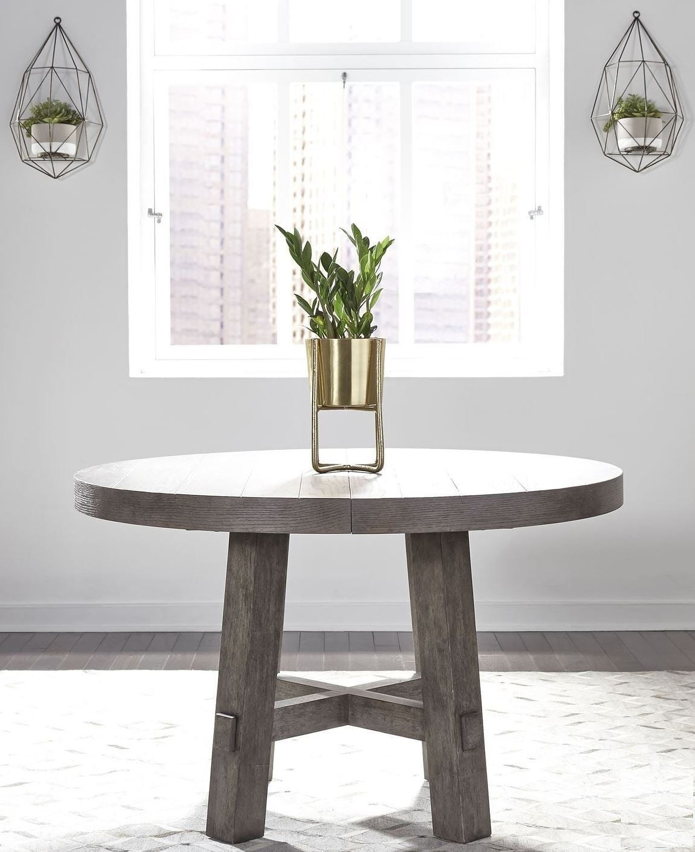 Modern Farmhouse Distressed Dusty Charcoal Extendable ...