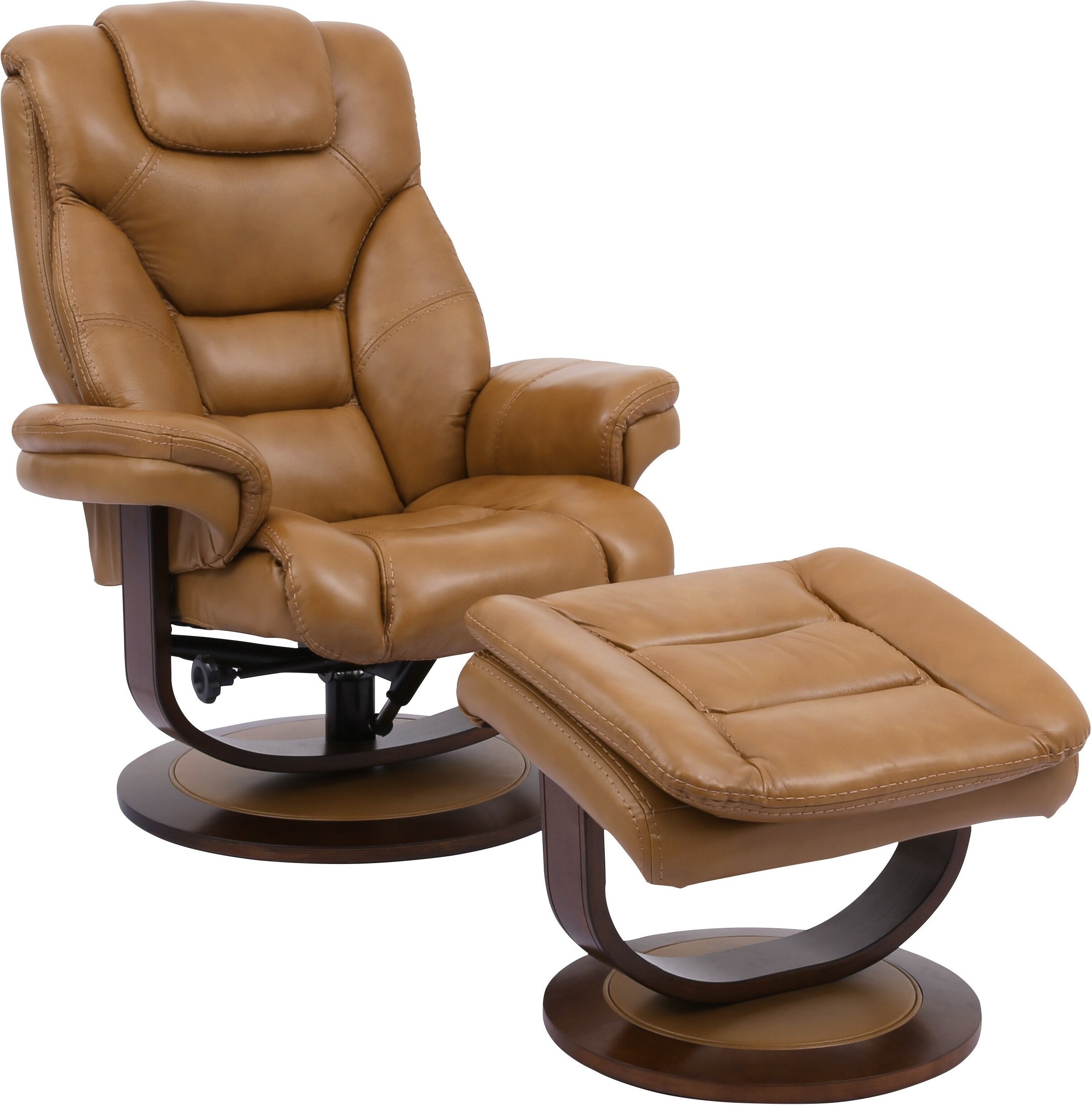 Monarch Butterscotch Swivel Recliner with Ottoman - 1StopBedrooms.