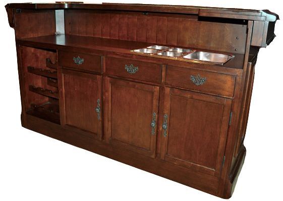 Monticello Distressed Walnut Bar Set 1StopBedrooms.