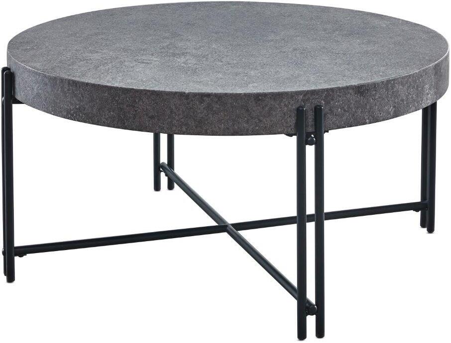 Morgan Mottled Grey And Black Round Cocktail Table ...