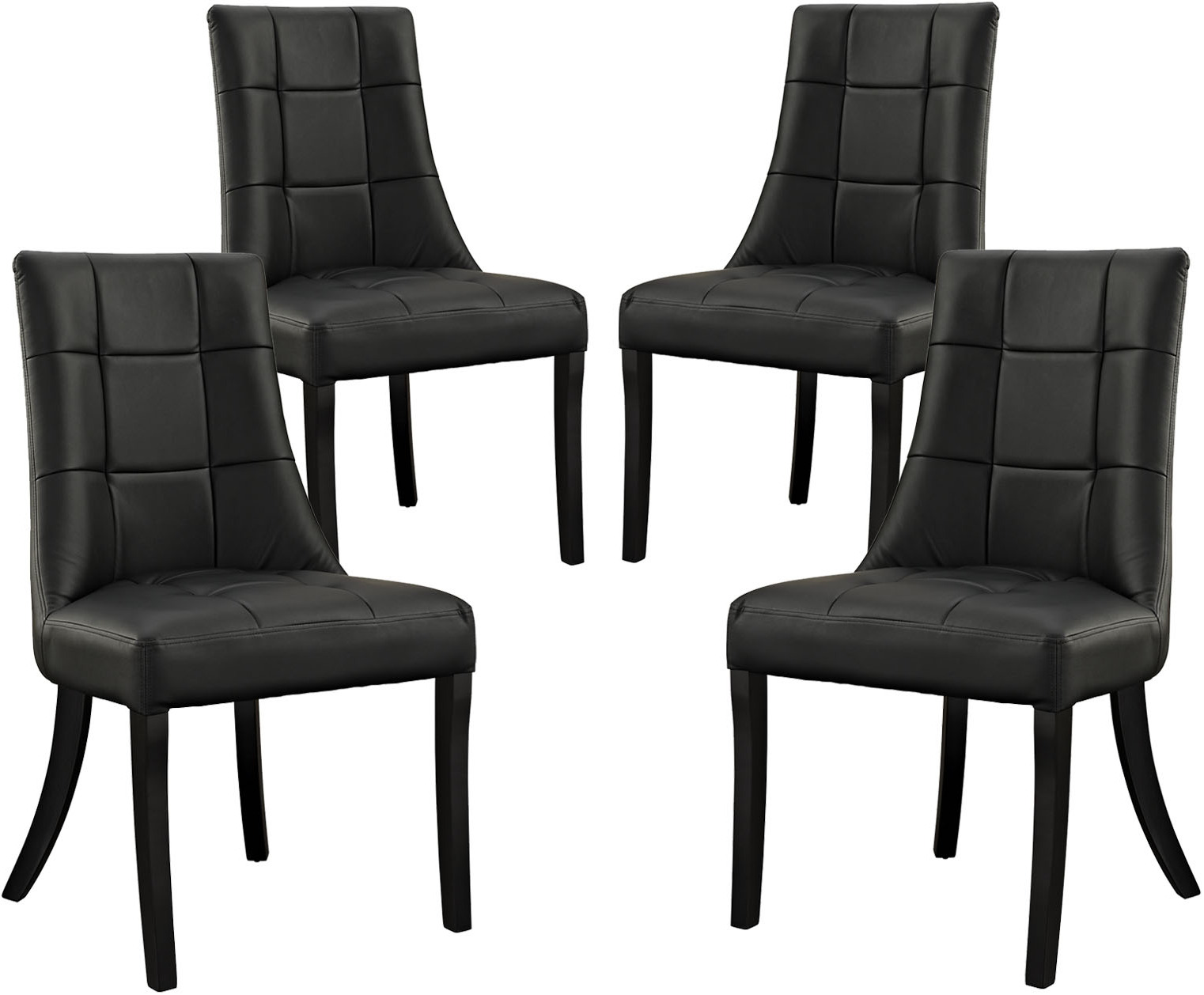 Noblesse Black Vinyl Dining Chair Set of 4 EEI-1678-BLK - 1StopBedrooms.