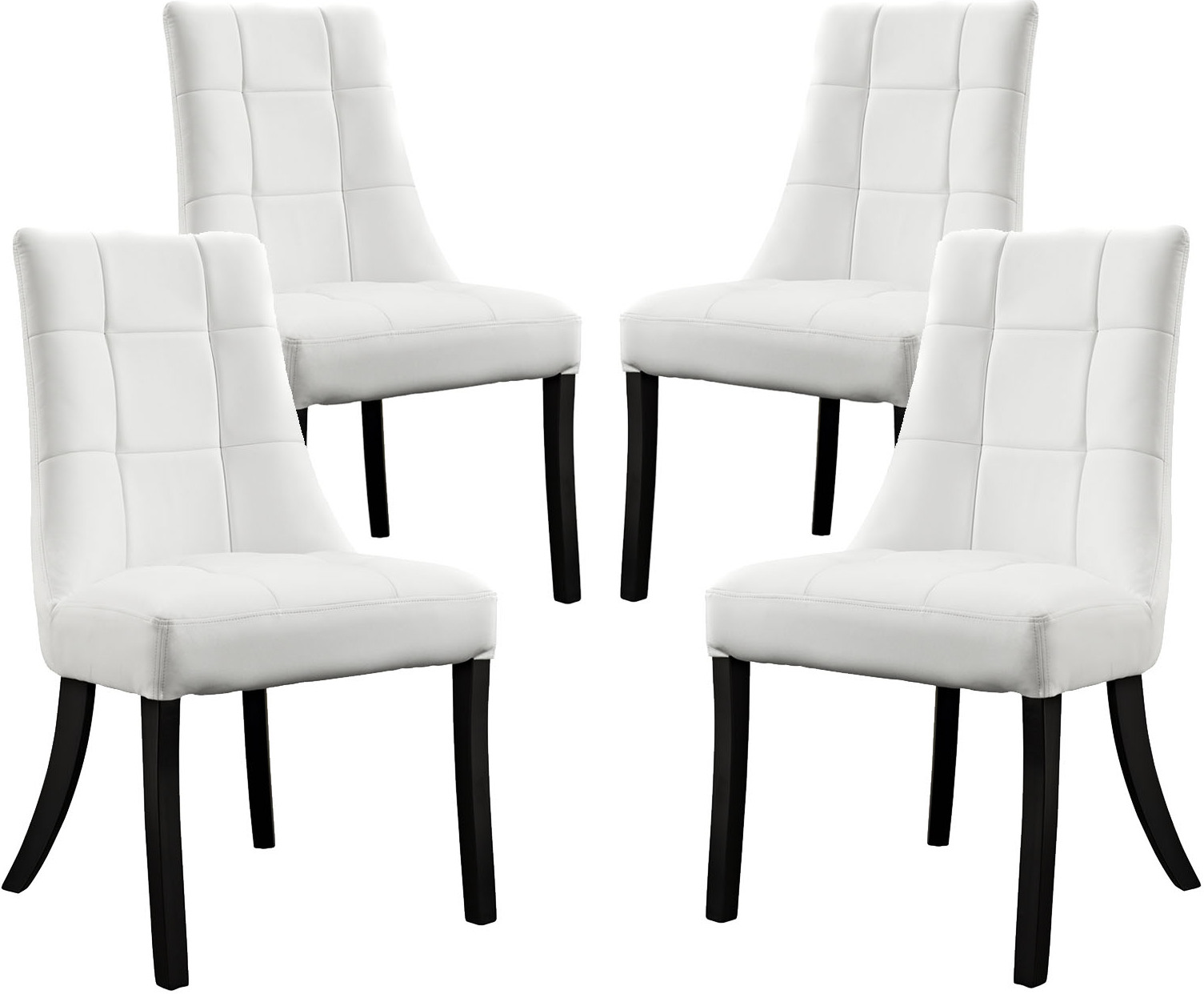 white vinyl dining room chairs