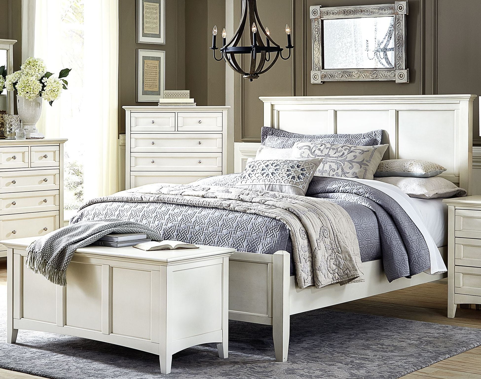 Northlake White Queen Panel Bed 1StopBedrooms.