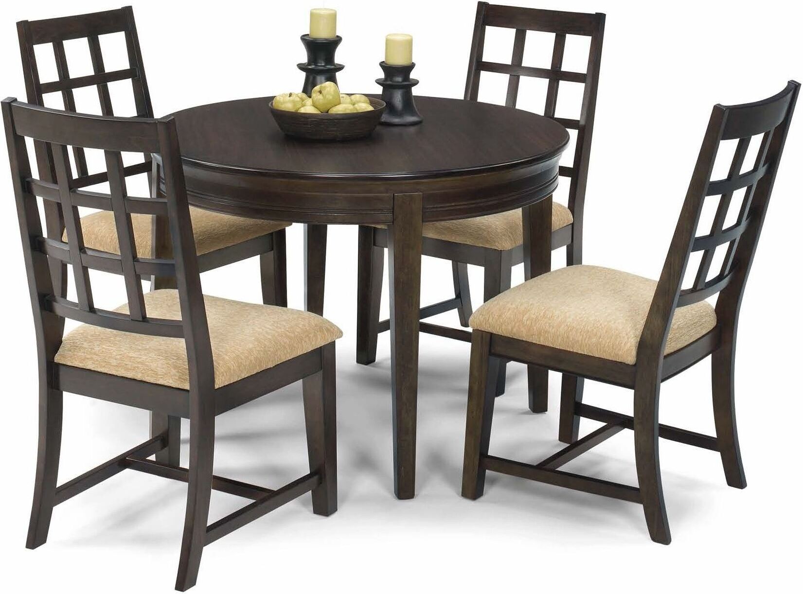 Casual Traditions Walnut Round Dining Table - 1StopBedrooms. on {keyword}