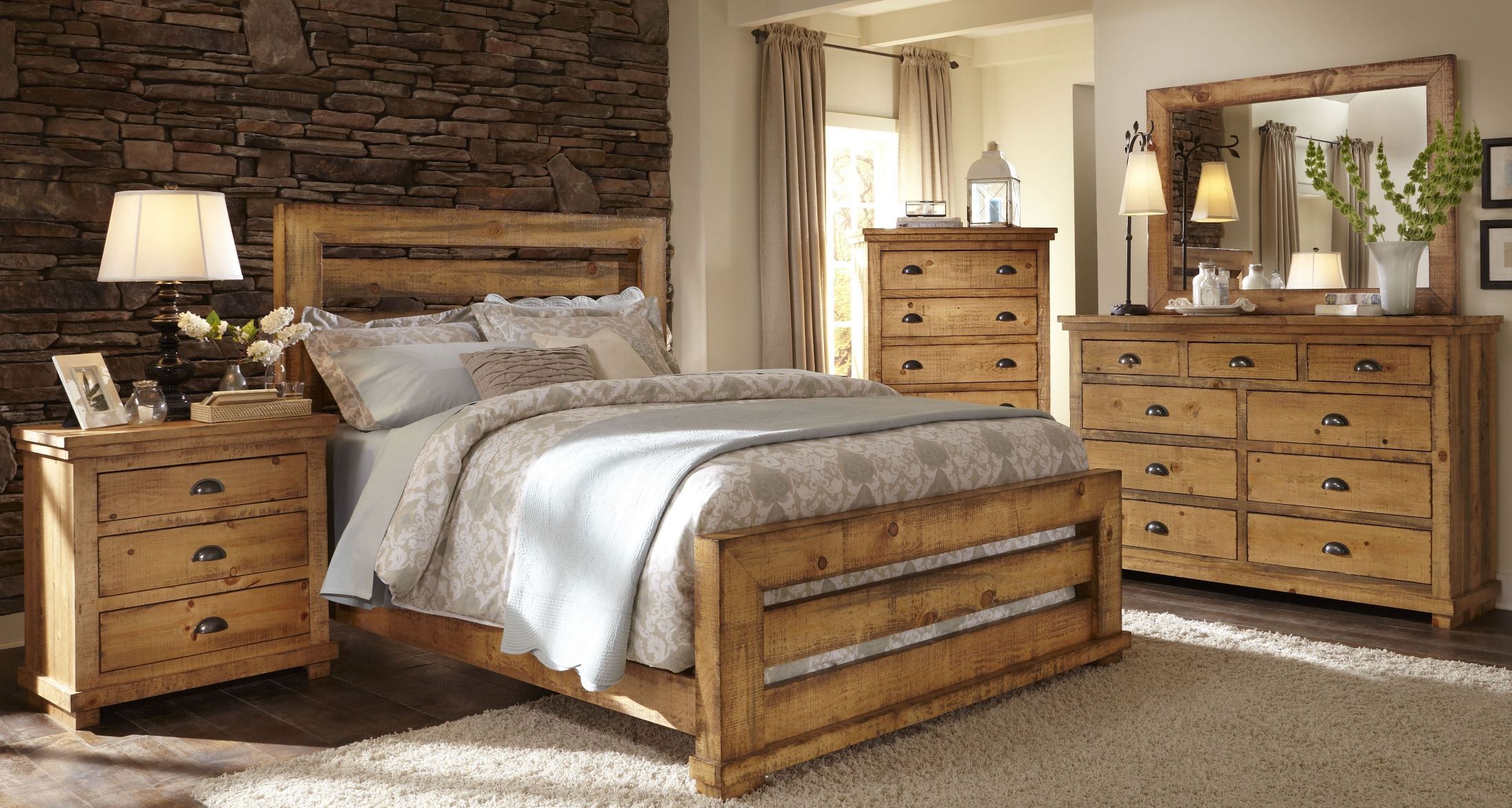 Willow Distressed Pine Drawer Dresser - 1StopBedrooms.