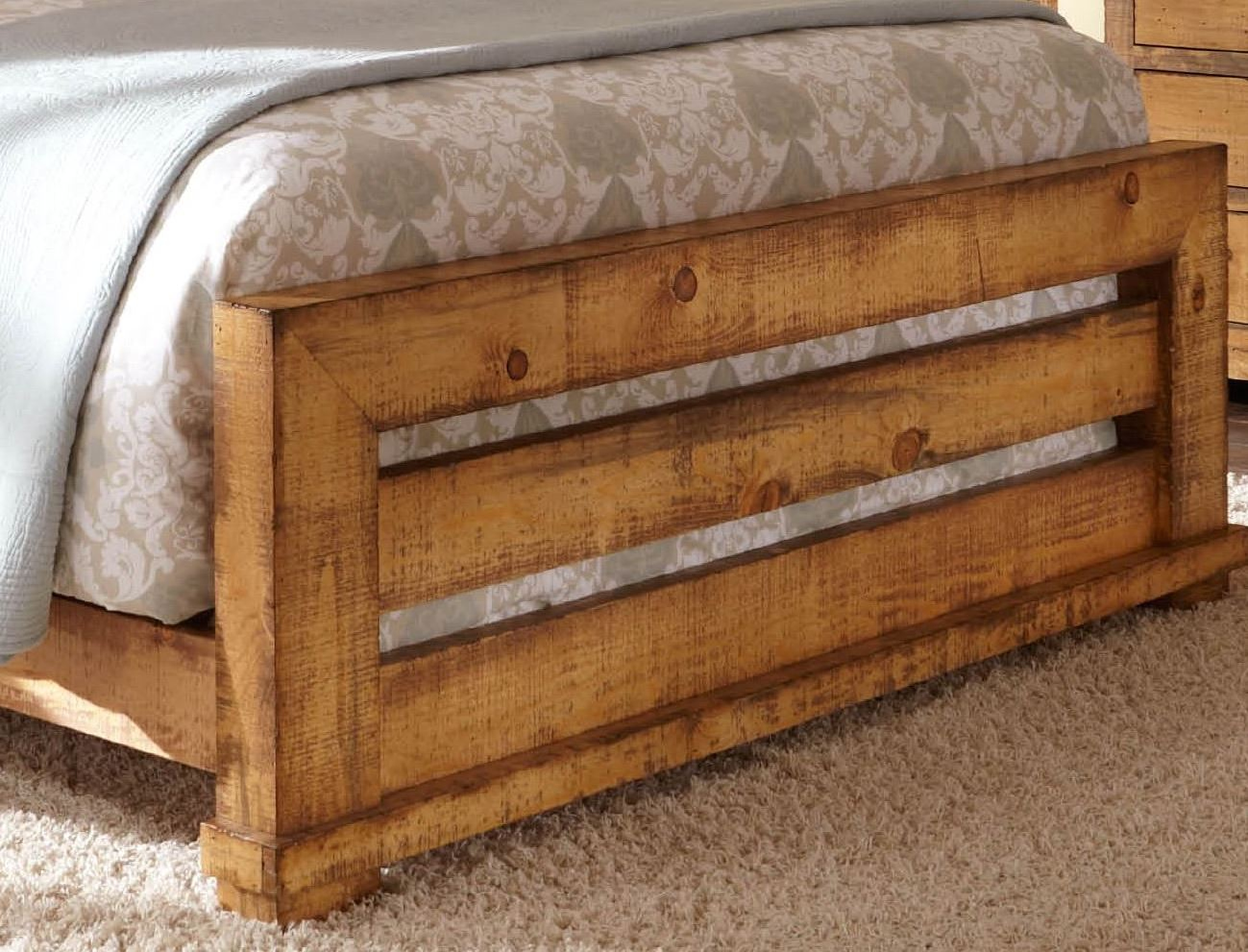 Willow Distressed Pine King Slat Bed 1StopBedrooms.