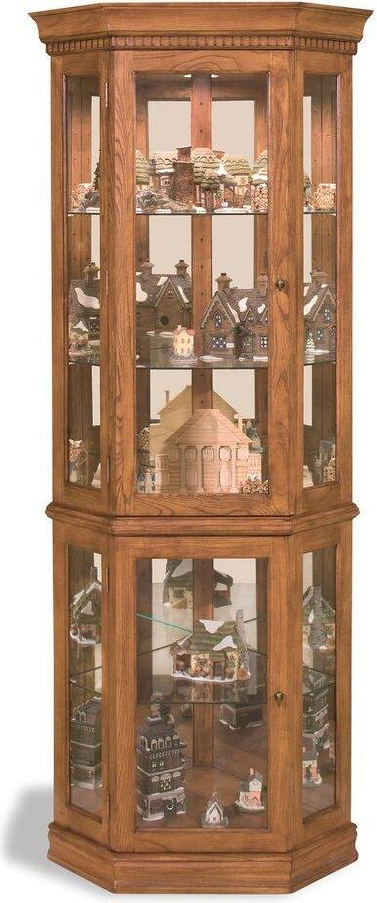 Philip Reinisch Co Lighthouse Classic Oak Corner Curio 1StopBedrooms.