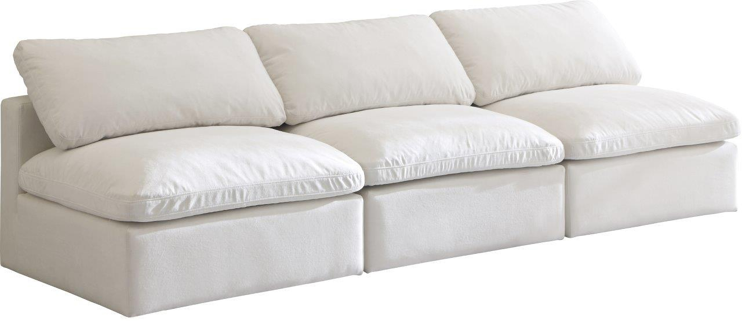 Plush Cream Velvet Standard Cloud Modular Sofa 602Cream-S3 - 1StopBedrooms.