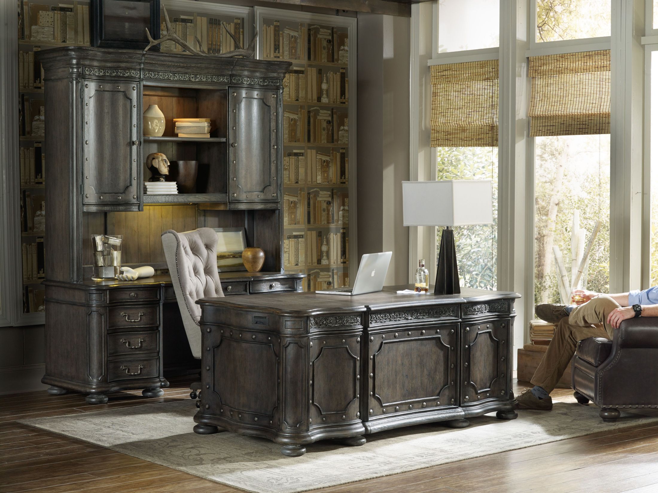 Vintage West Charcoal Gray Executive Desk 1stopbedrooms Vintage West Charcoal Gray Executive Desk Media Gallery 6