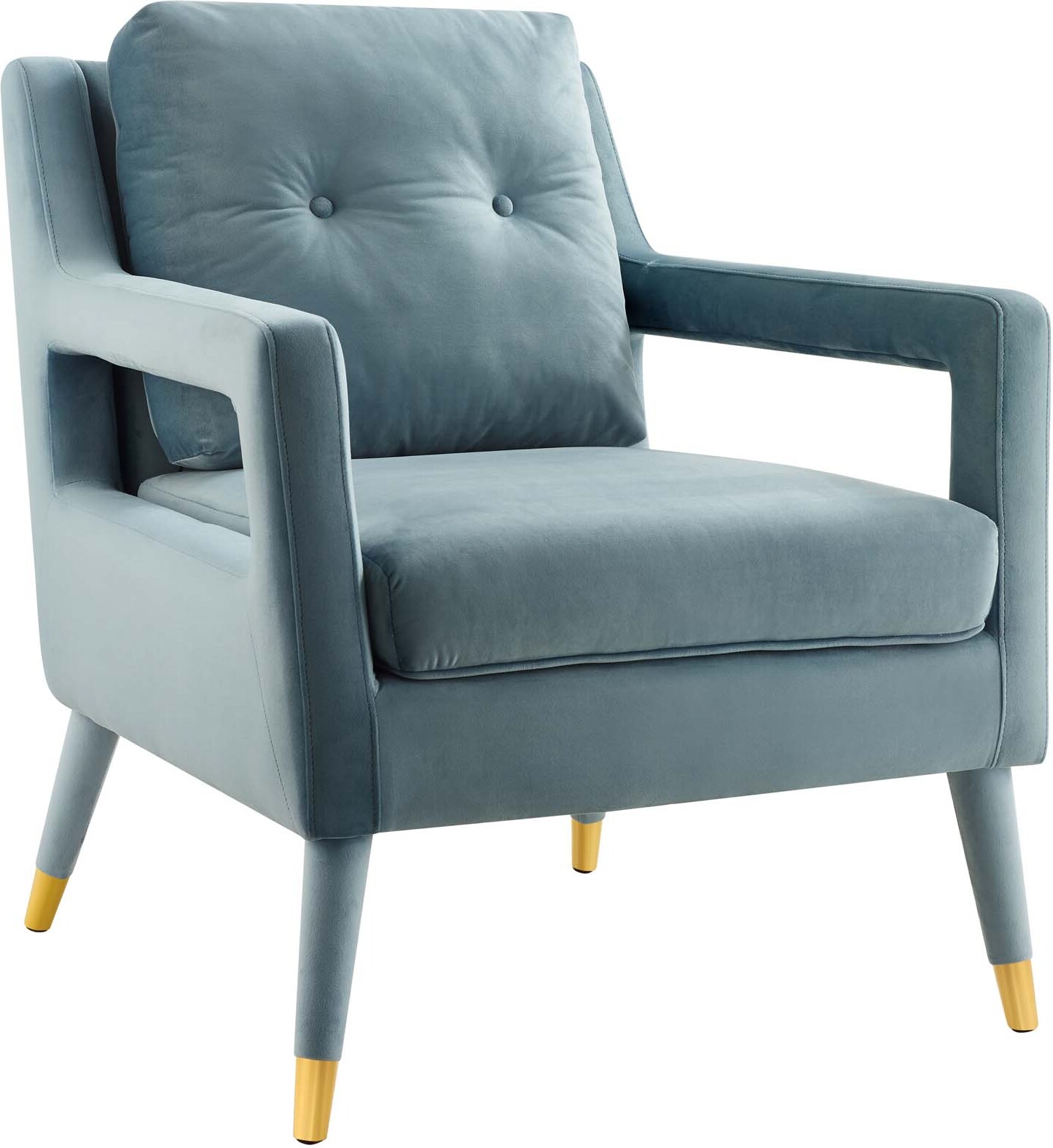 Premise Light Blue Accent Lounge Performance Velvet Arm Chair EEI-3457-LBU - 1StopBedrooms.