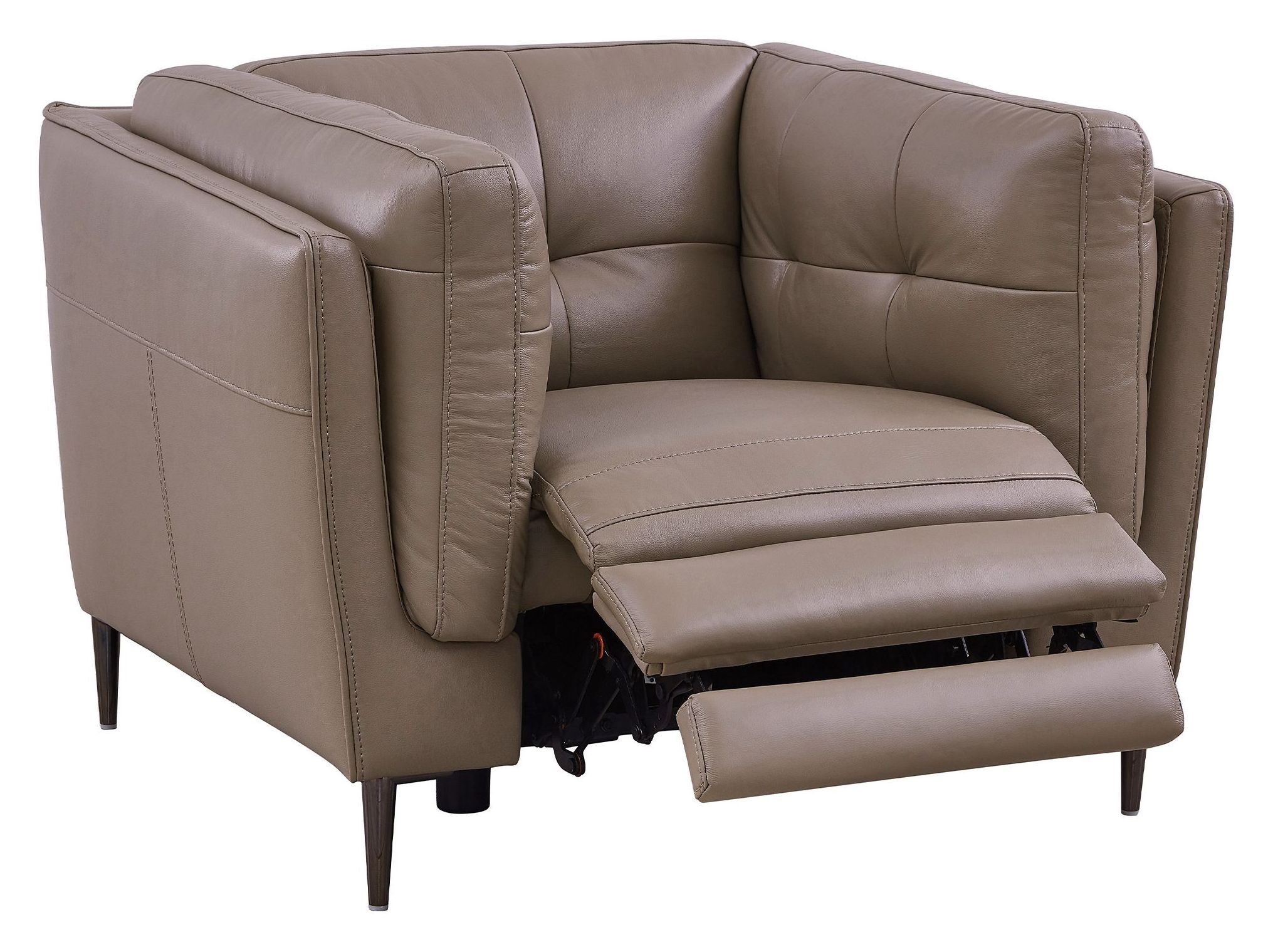 greige leather reclining sofa