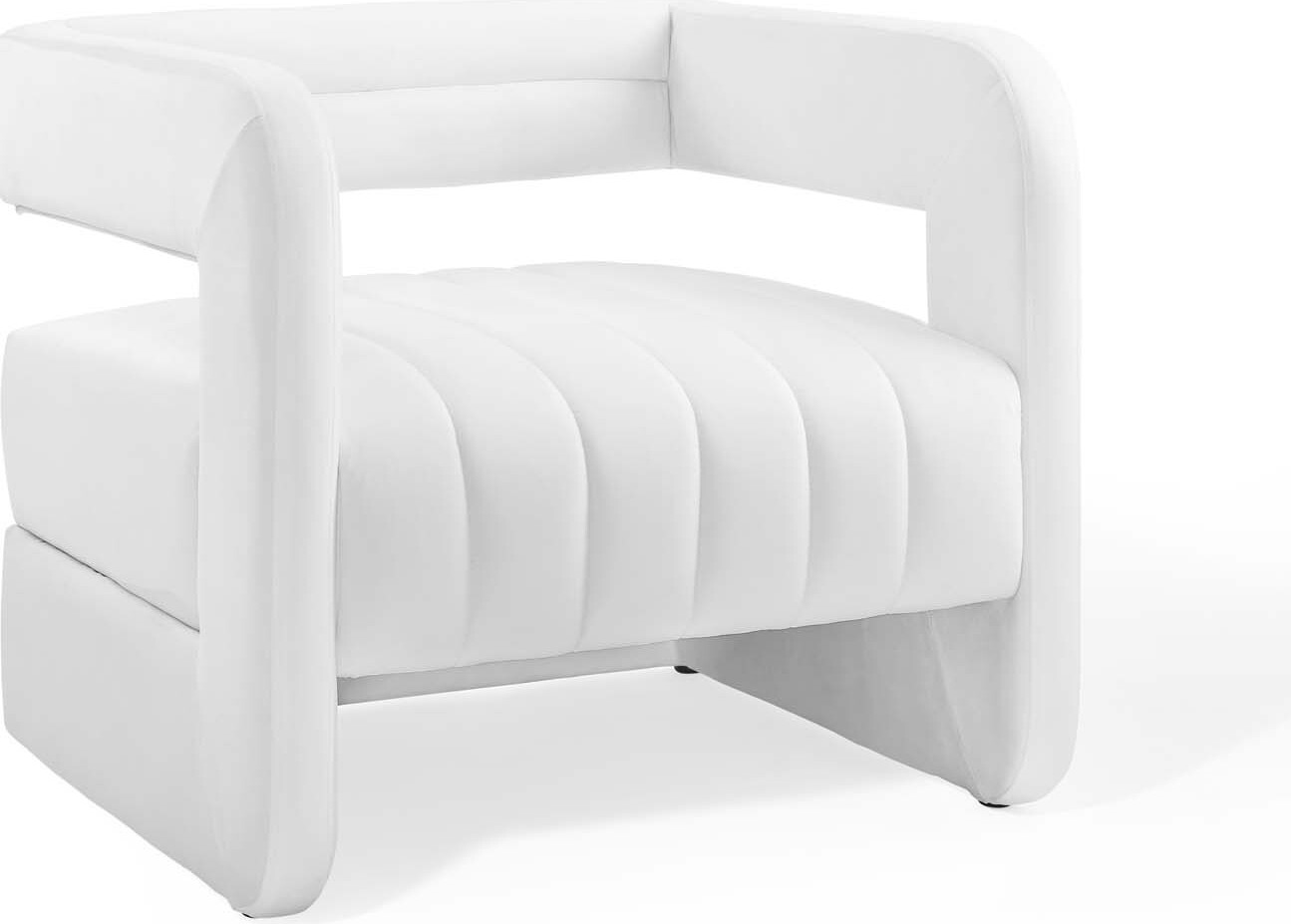 Range White Tufted Performance Velvet Accent Arm Chair EEI ...