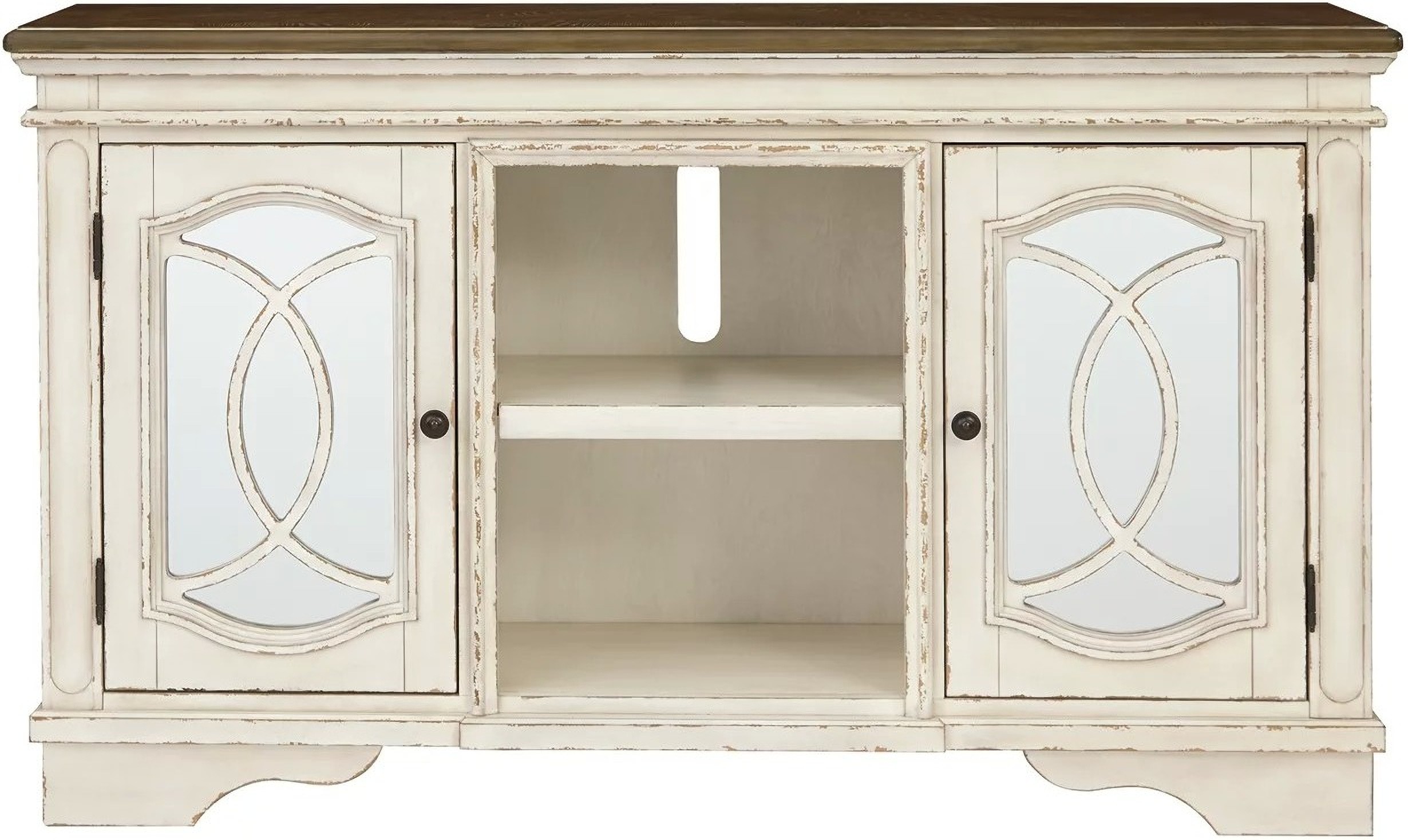 Realyn Chipped White 62 Inch TV Stand - 1StopBedrooms.